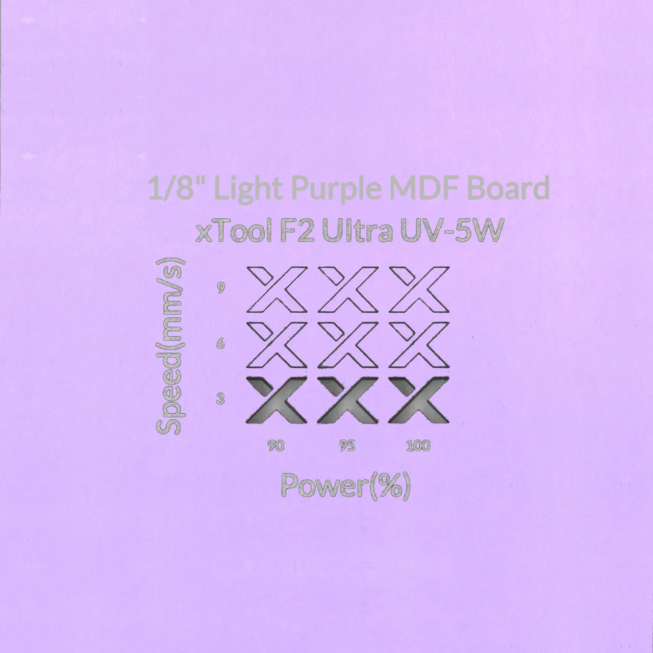 1/8"(3mm) Light Purple MDF Board test grid