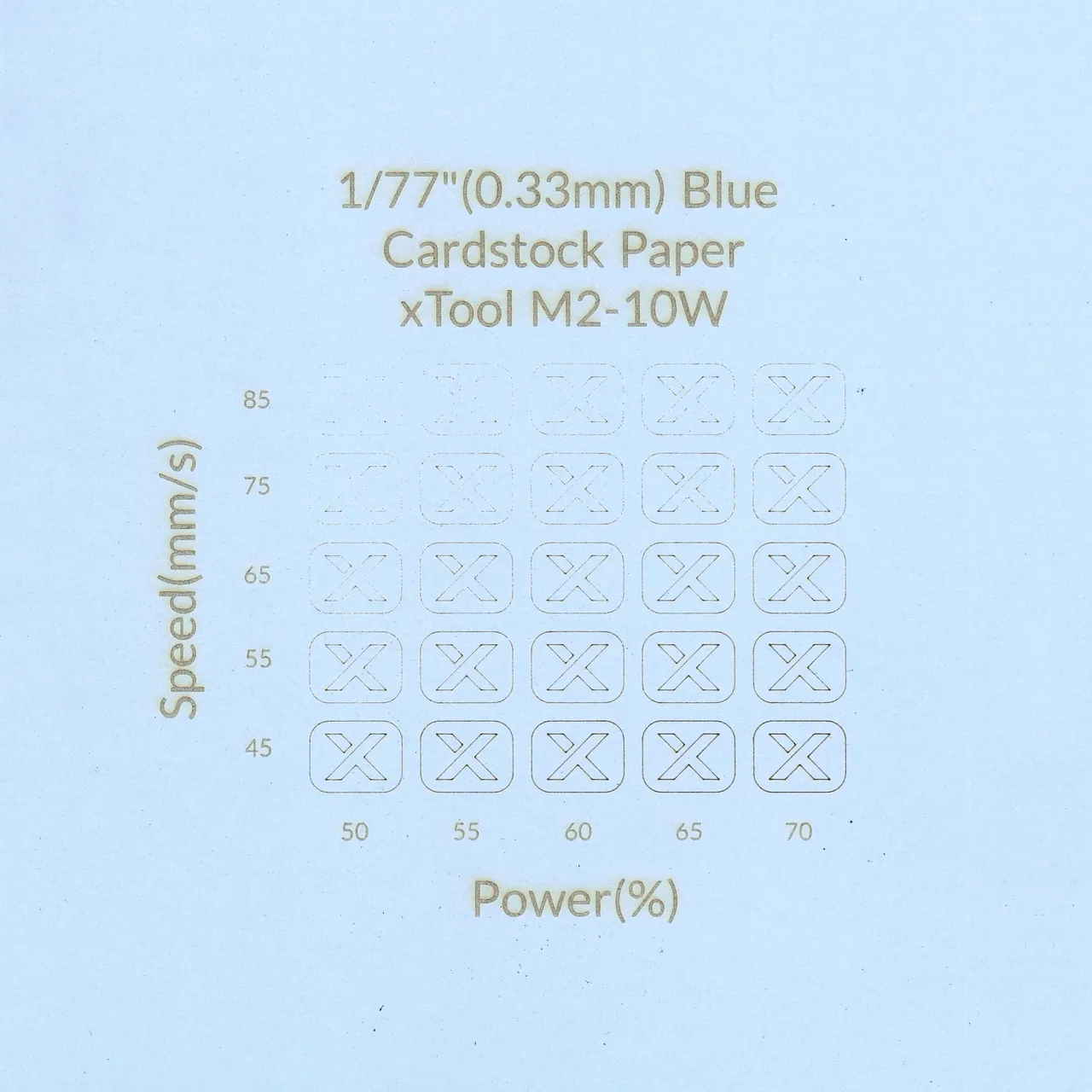 1/77"(0.33mm) Blue Cardstock Paper test grid