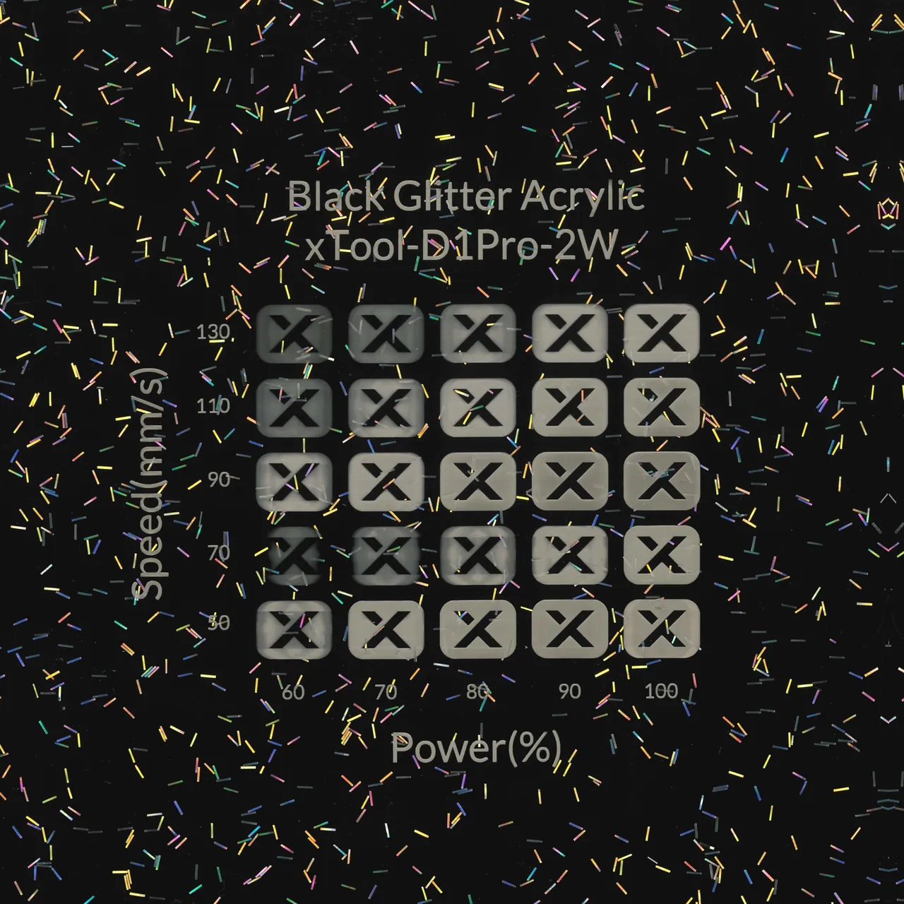 1/8"(3mm) Black Glitter Acrylic test grid