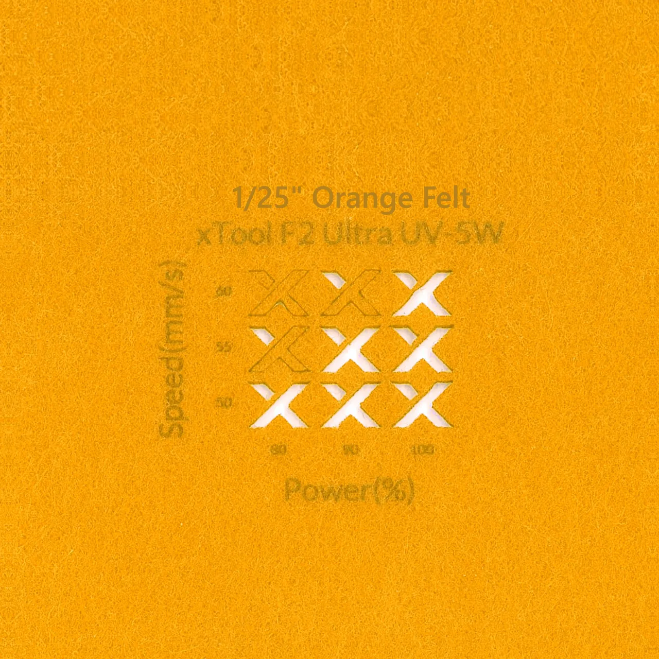 3/64"(1mm) Orange Felt test grid