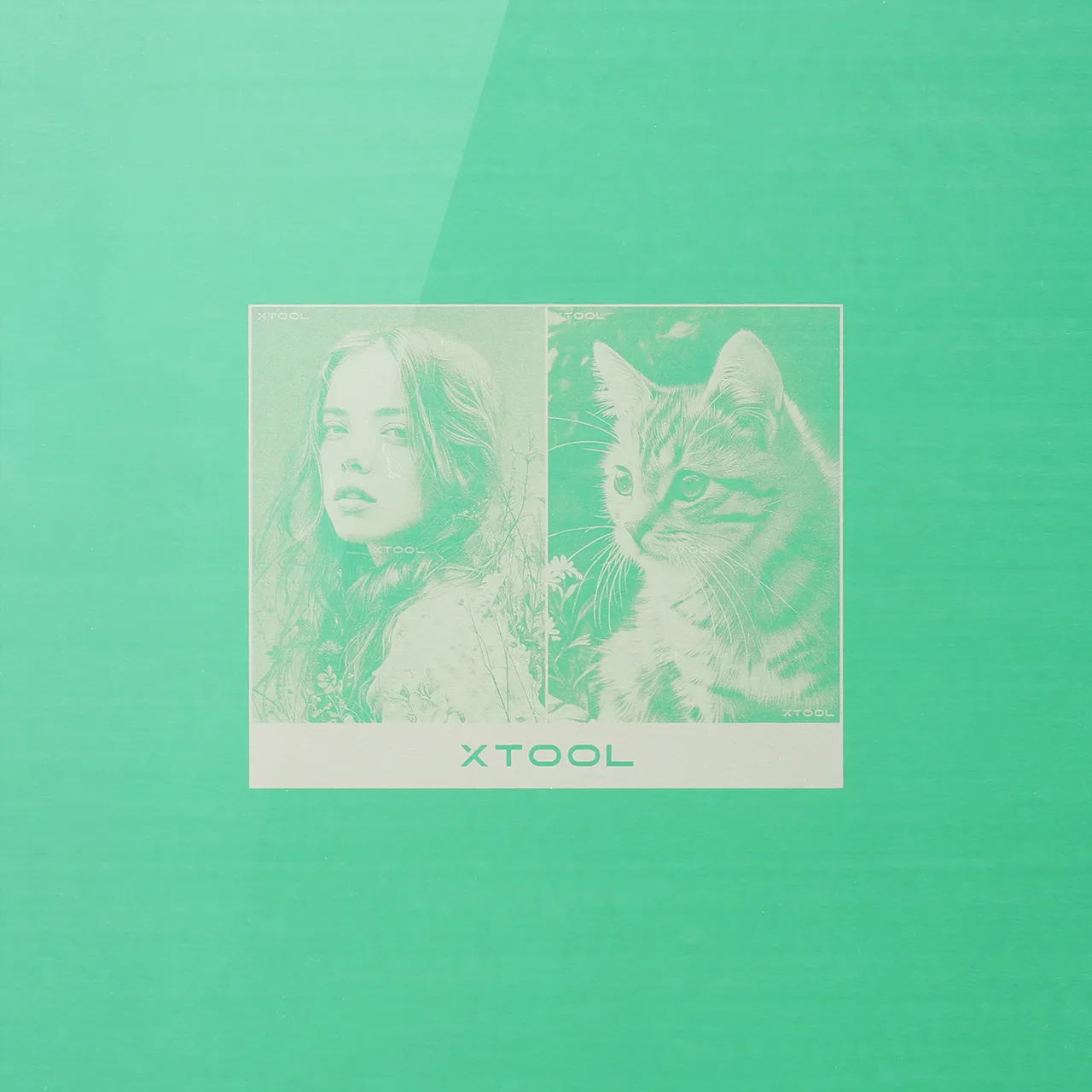 Green Metal Business Card test grid