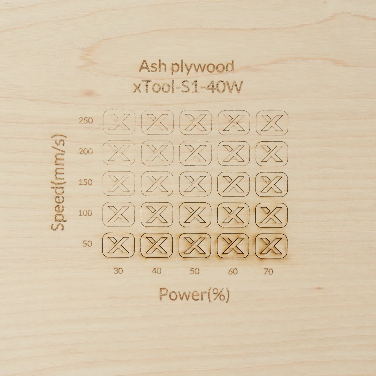 1/8"(3mm) White Ash Plywood test grid