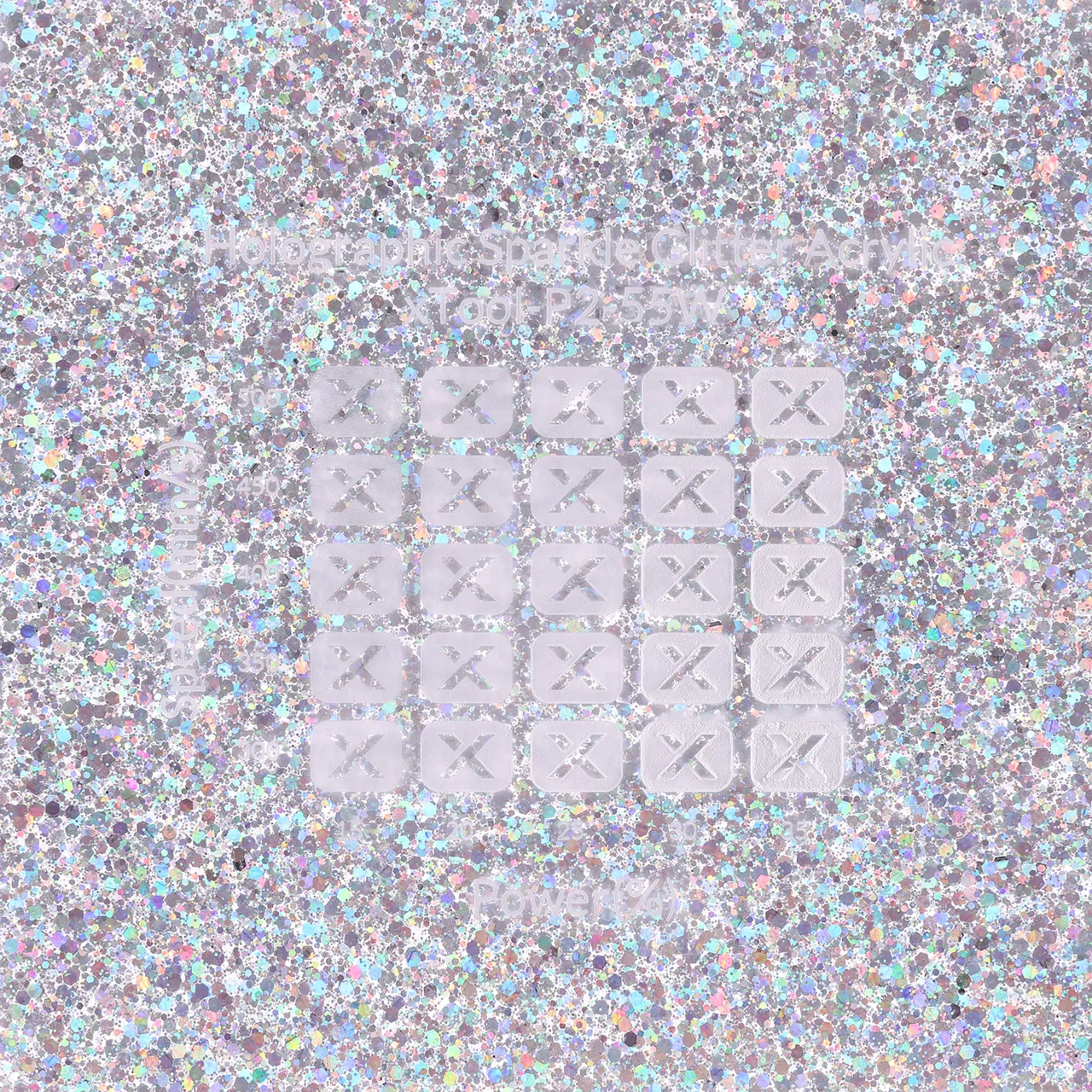 1/8"(3mm) Holographic Sparkle Glitter Acrylic test grid