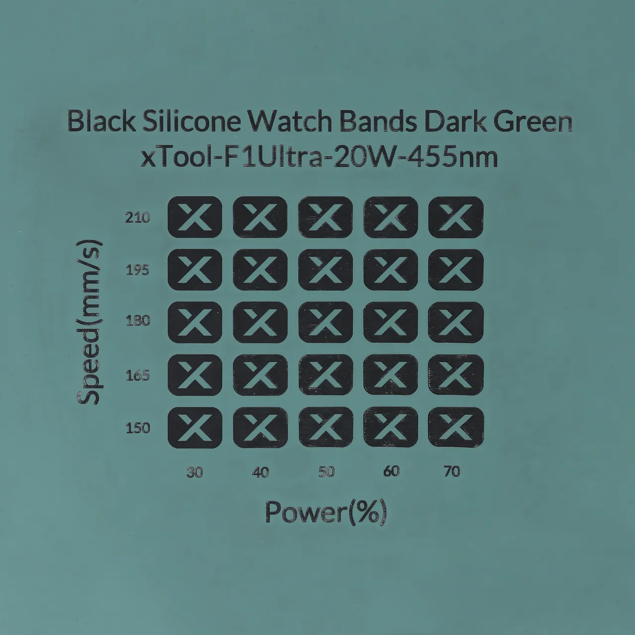 Dark Green to Black Silicone test grid