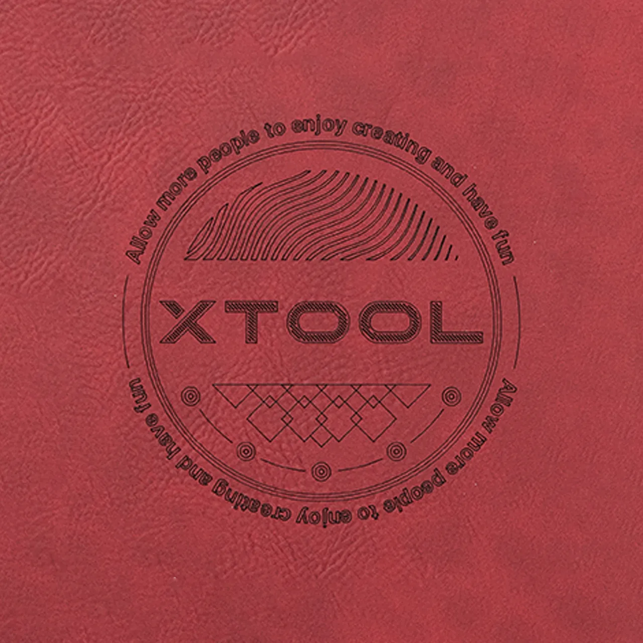 Wine Red to Black Laserable PU Leather Magnetic Bookmark test grid