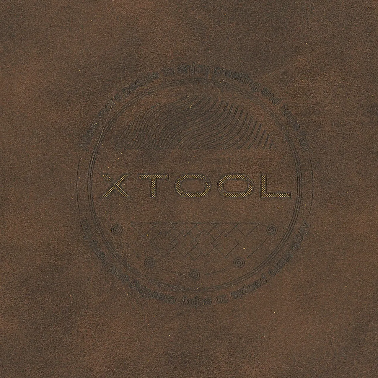 Brown to Gold Laserable PU Leather test grid