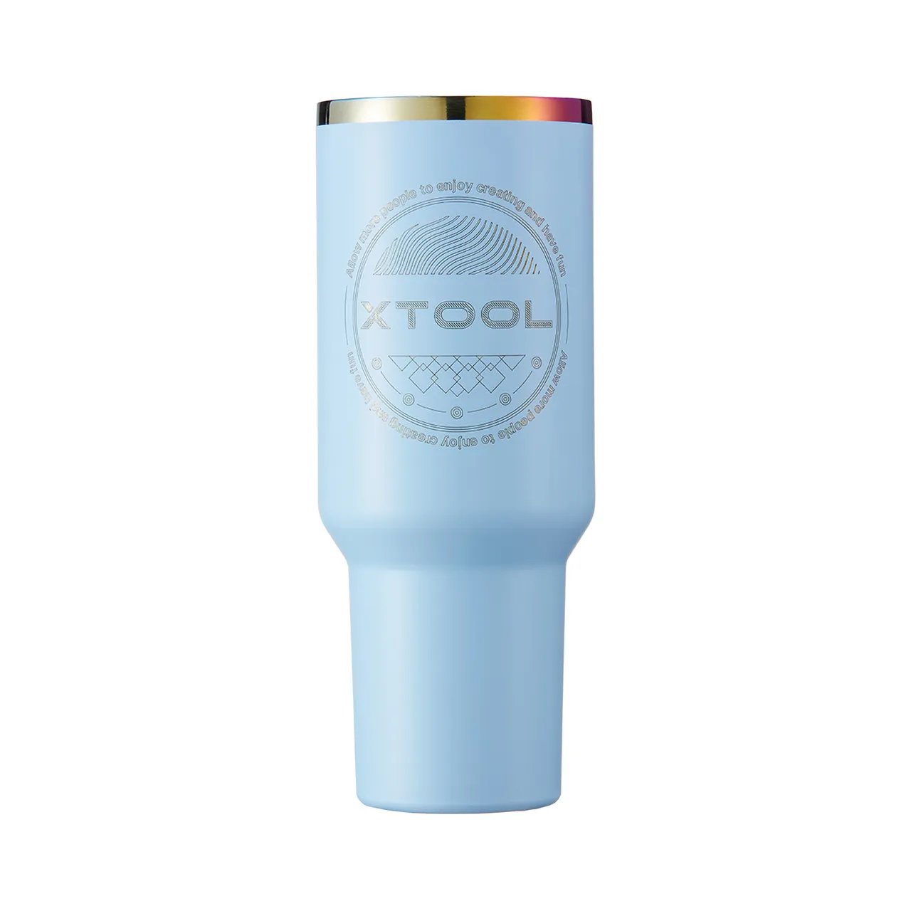 40oz(1183ml) Pastel Blue to Iridescent Glow in the Dark Tumbler with Removable Handle