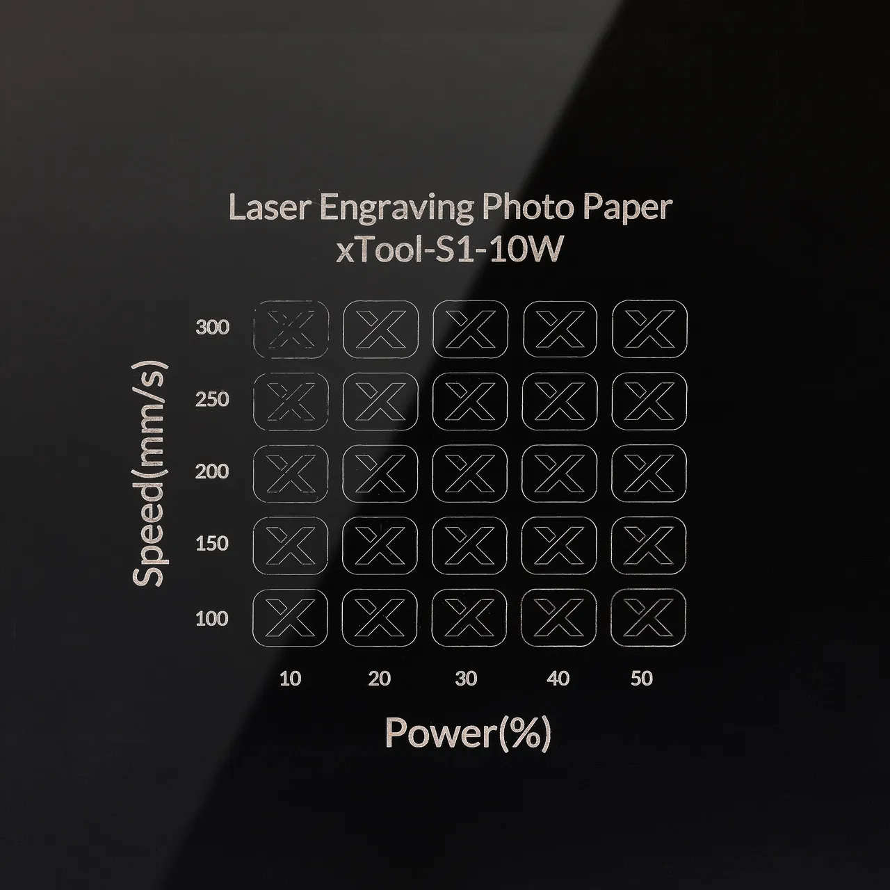 Laser Engraving Photo Paper test grid