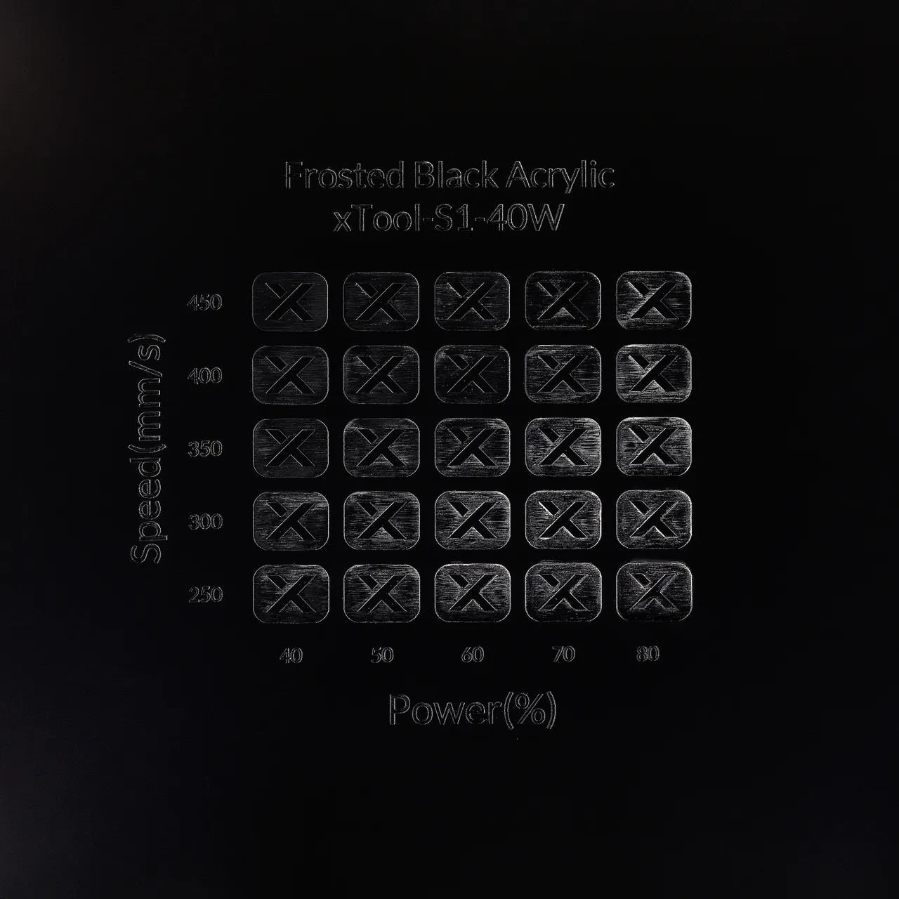 1/8"(3mm) Frosted Black Acrylic test grid