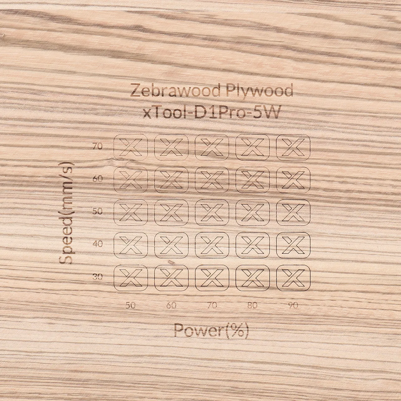 1/8"(3mm) Zebrawood Plywood test grid
