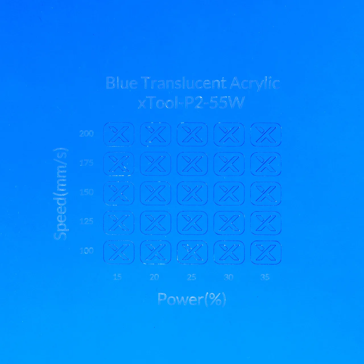 1/8"(3mm) Blue Translucent Acrylic test grid