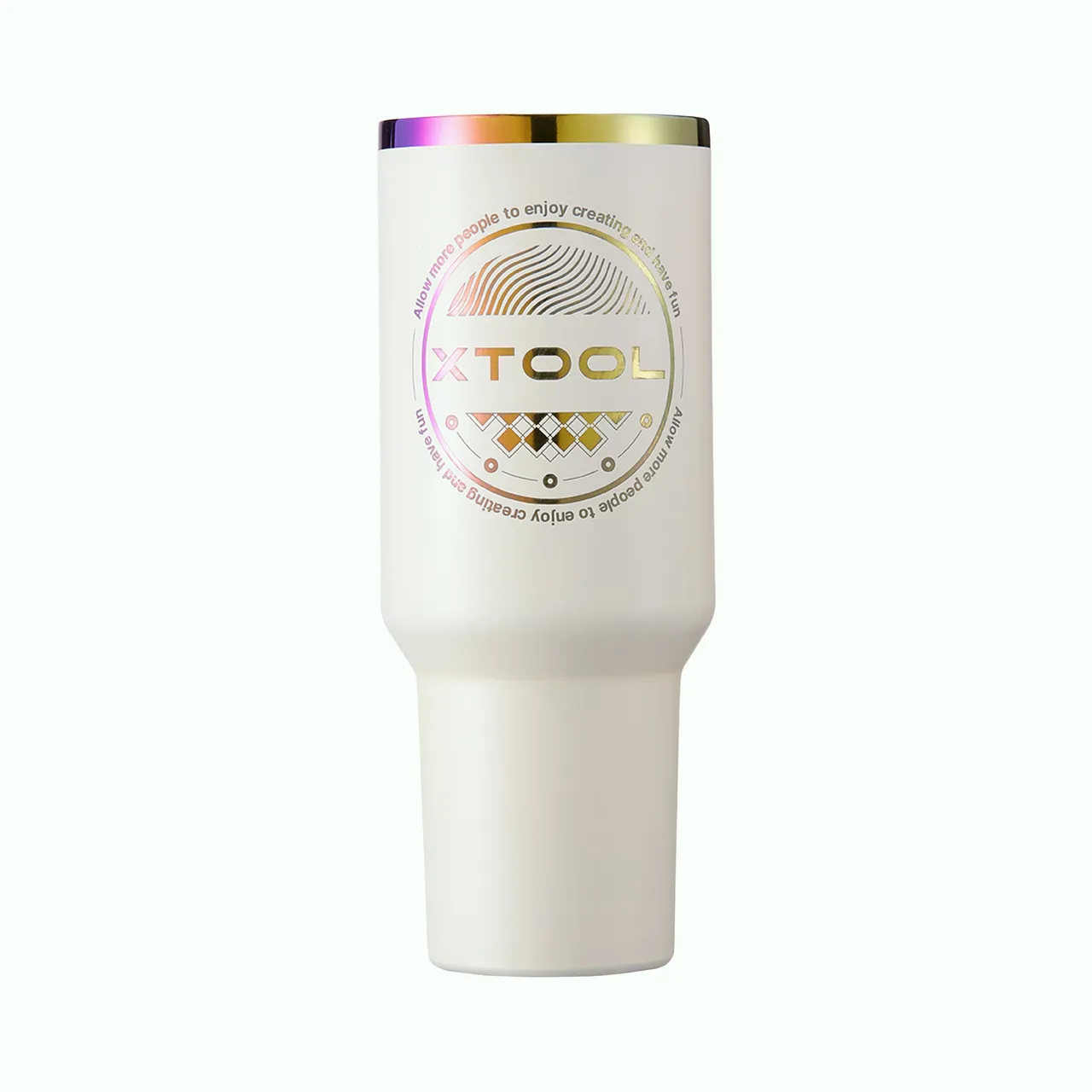 40oz(1183ml) Cream White to Iridescent Tumbler with Removable Handle test grid
