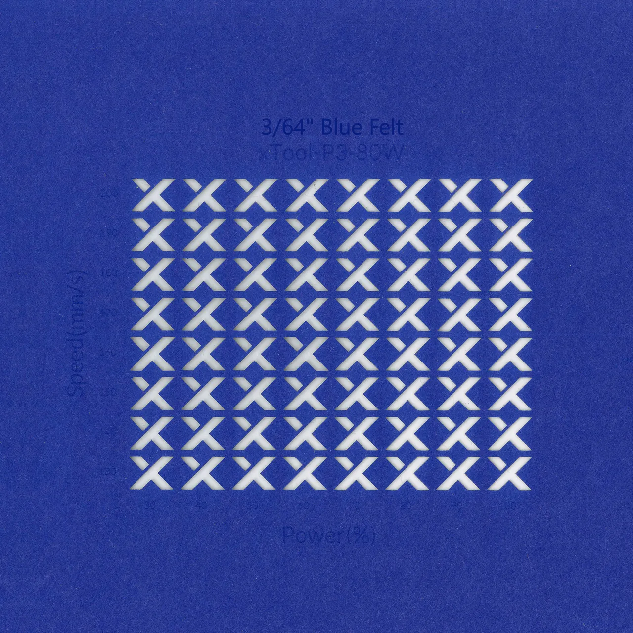 3/64"(1mm) Blue Felt test grid