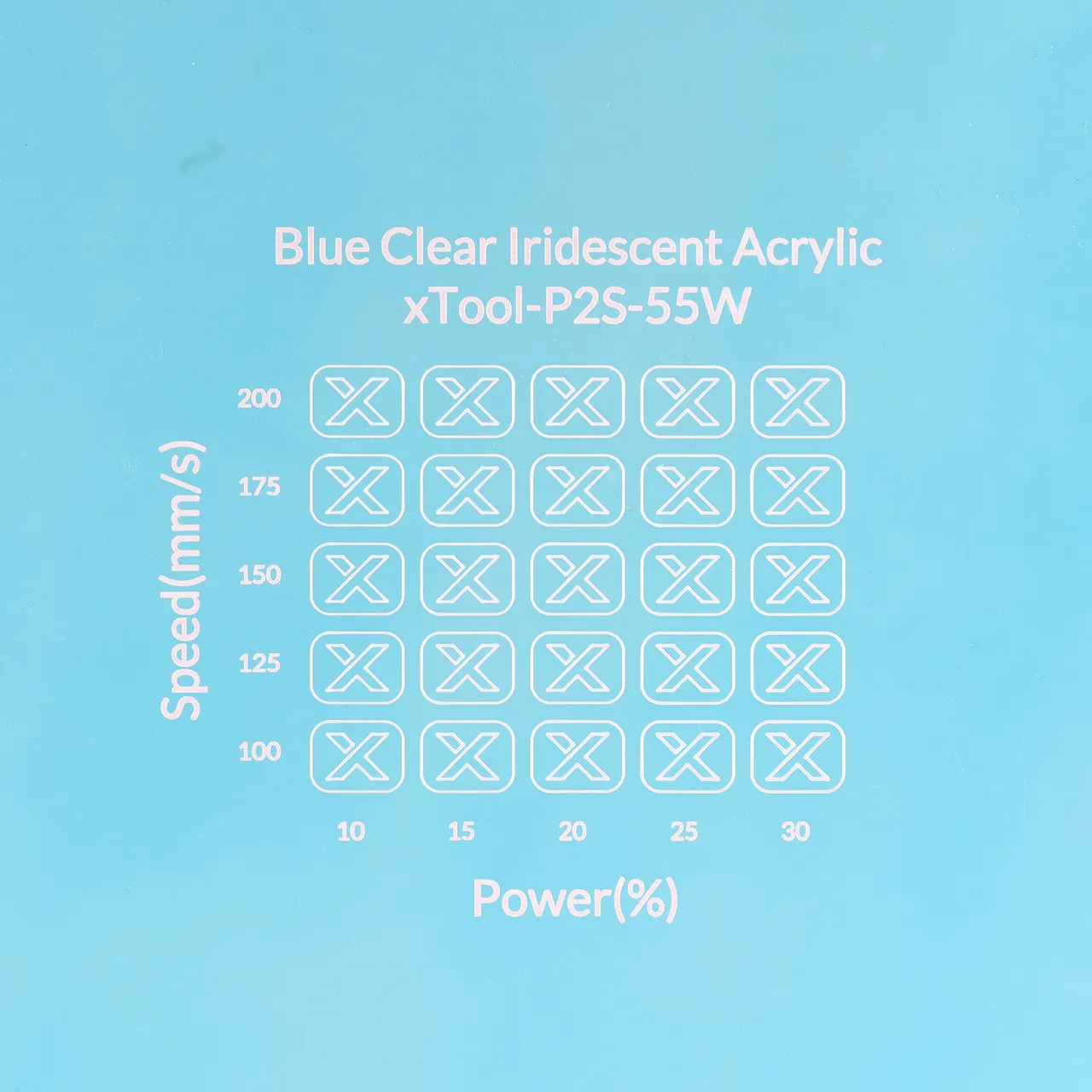 1/8"(3mm) Blue Clear Iridescent Acrylic test grid