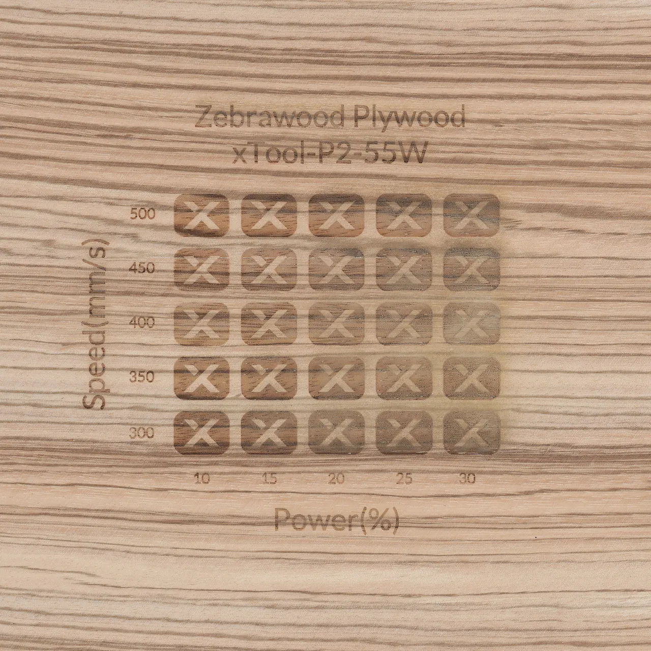 1/8"(3mm) Zebrawood Plywood test grid