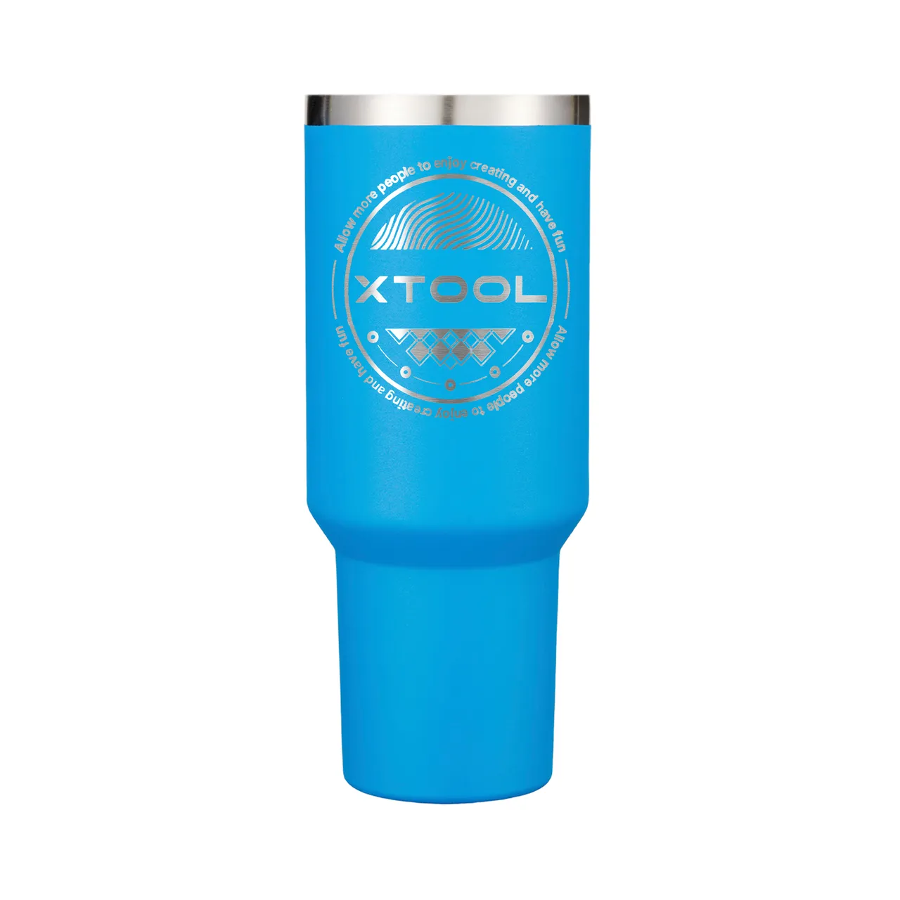 Deep Blue to Silver Stainless Steel Tumbler with Handle(40oz) test grid