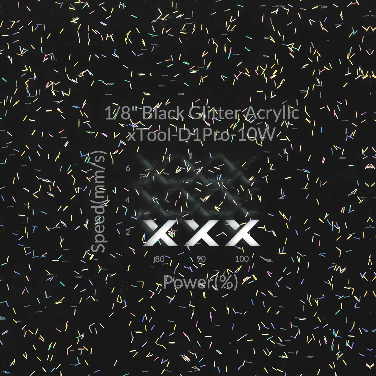 1/8"(3mm) Black Glitter Acrylic test grid