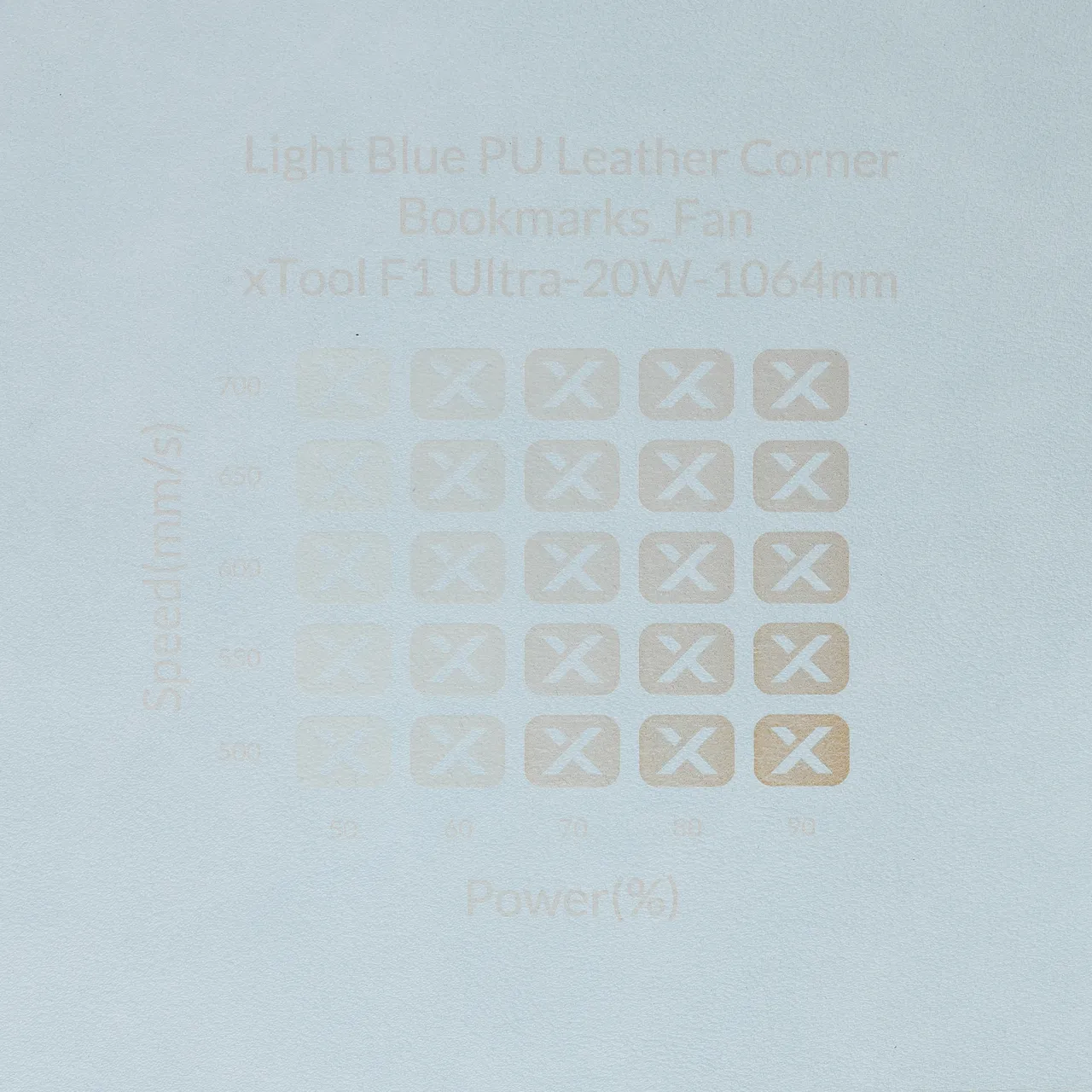 Light Blue PU Leather test grid