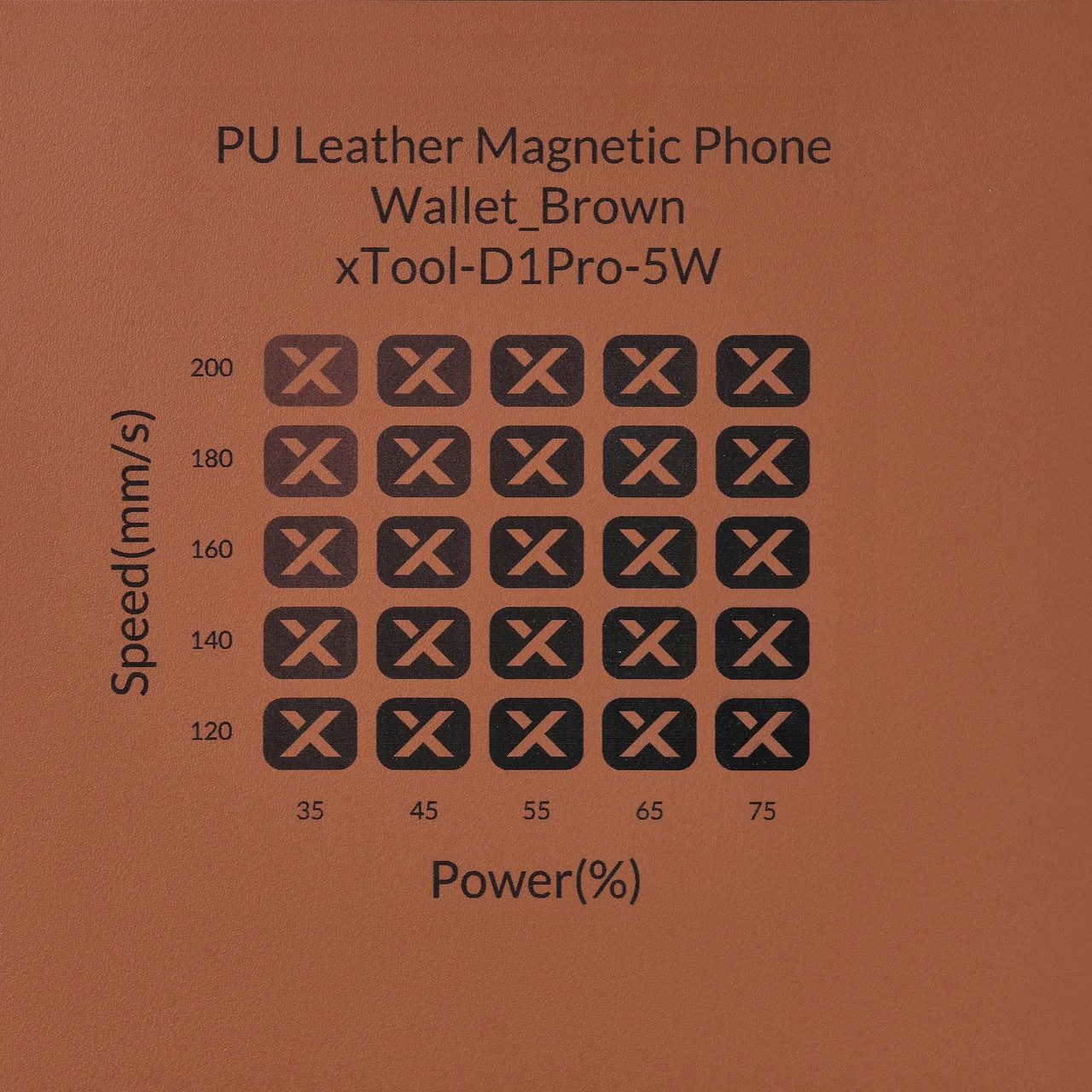 Brown PU Leather test grid