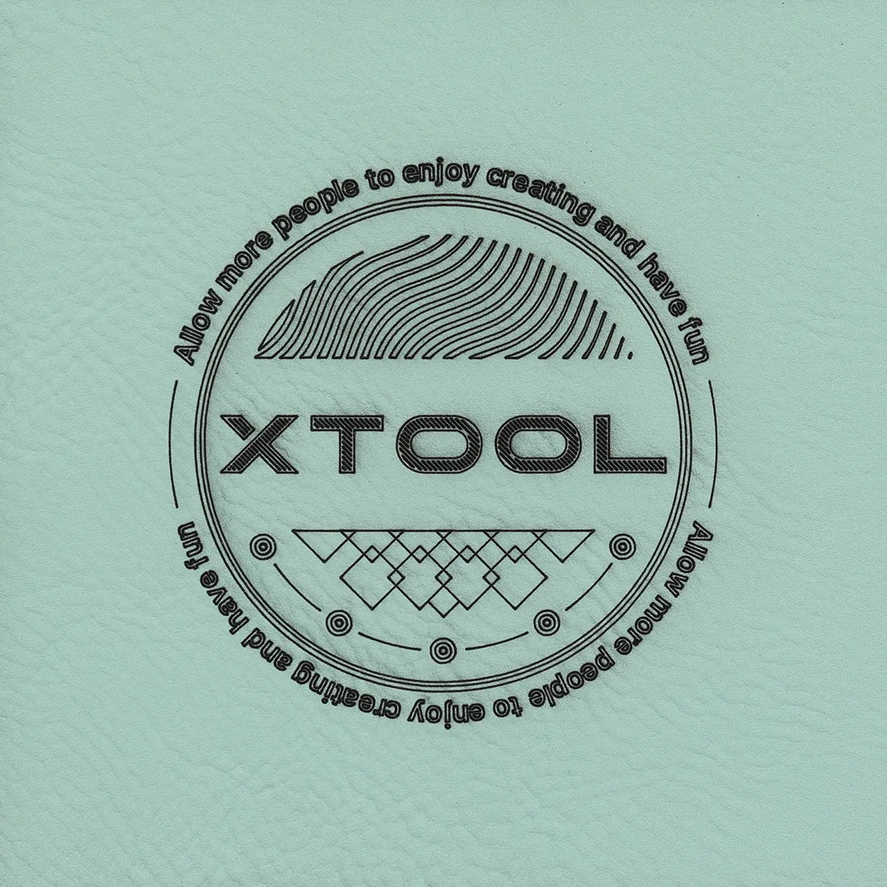 Light Teal to Black Laserable PU Leather Magnetic Bookmark test grid