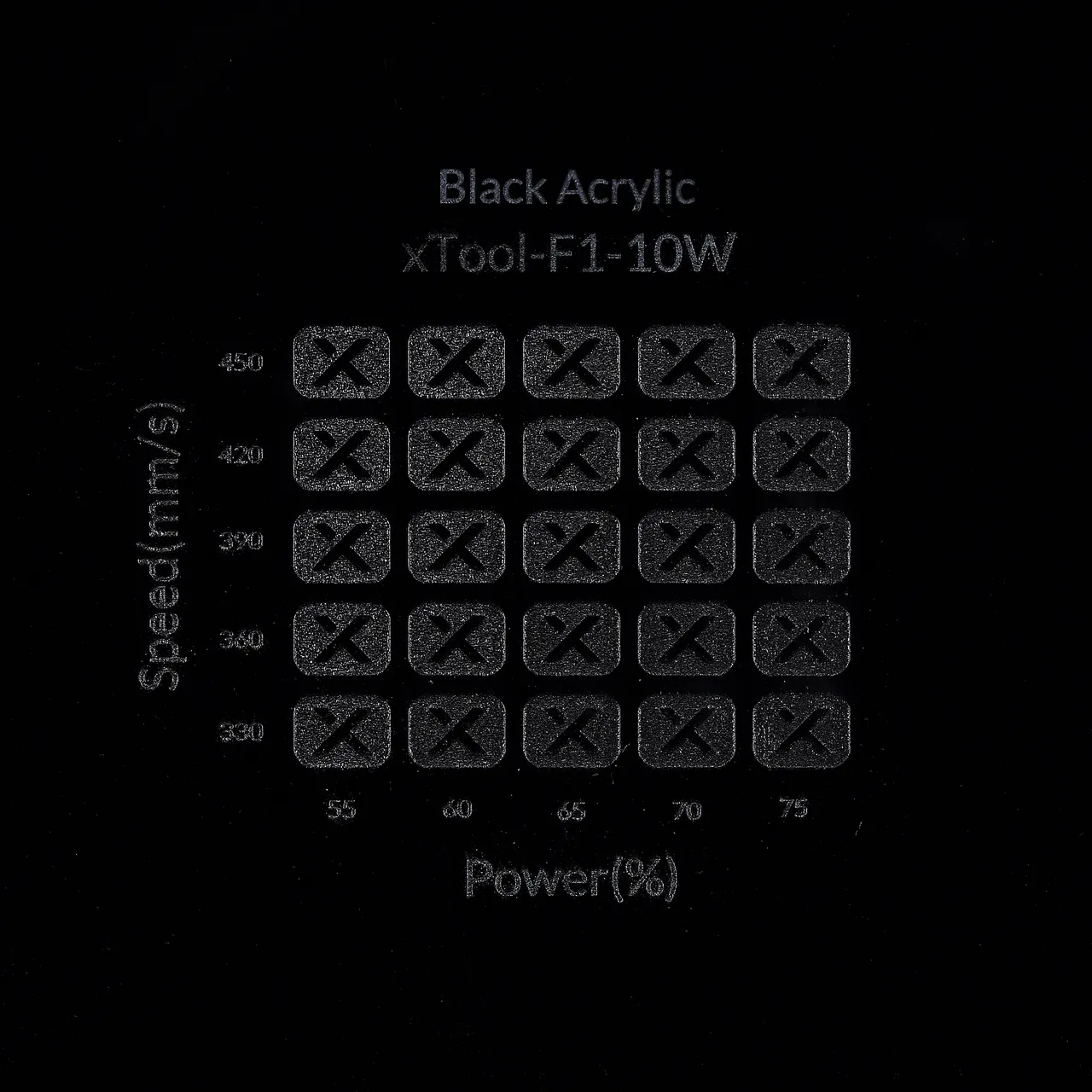 3/64"(1mm) Black Acrylic test grid
