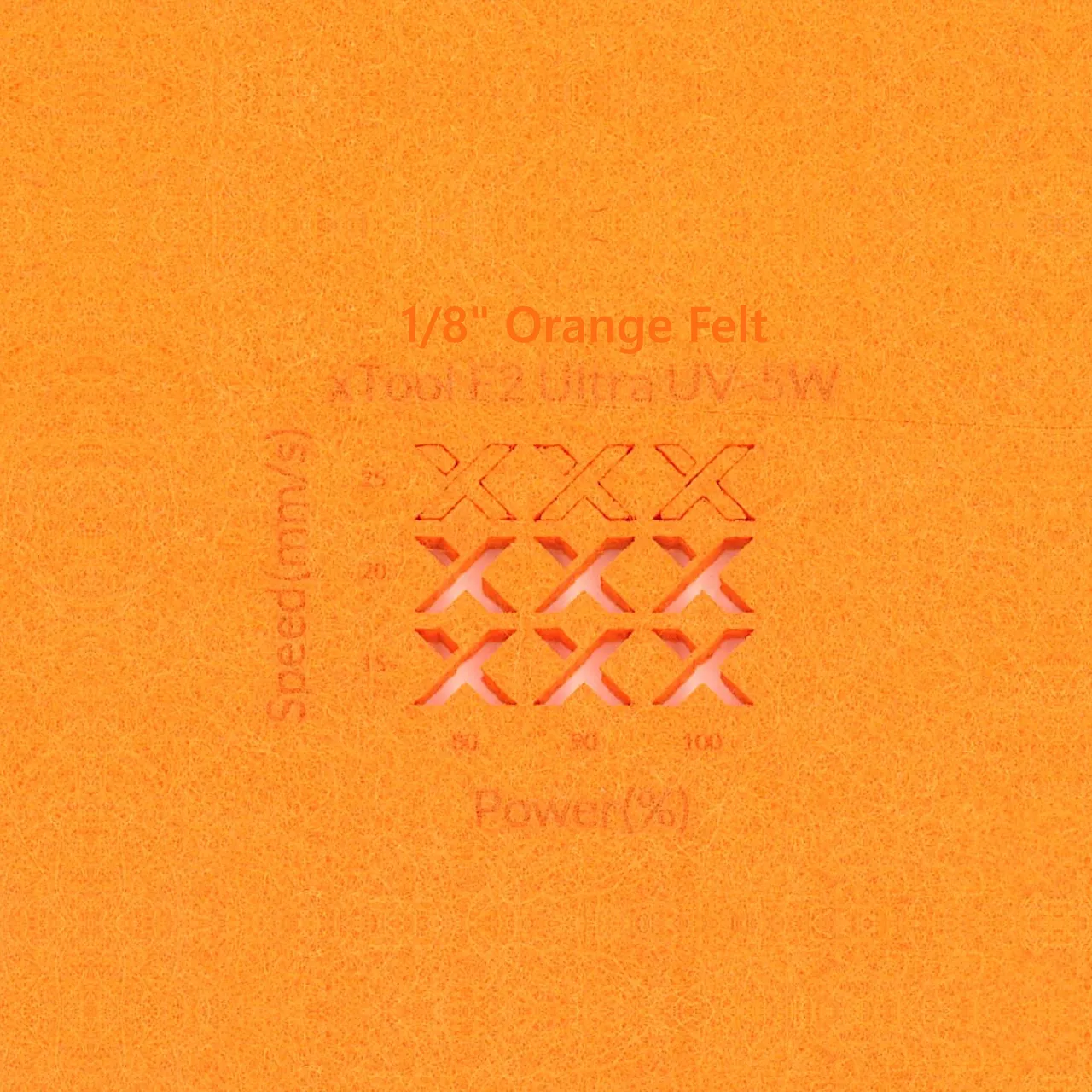 1/8"(3mm) Orange Felt test grid