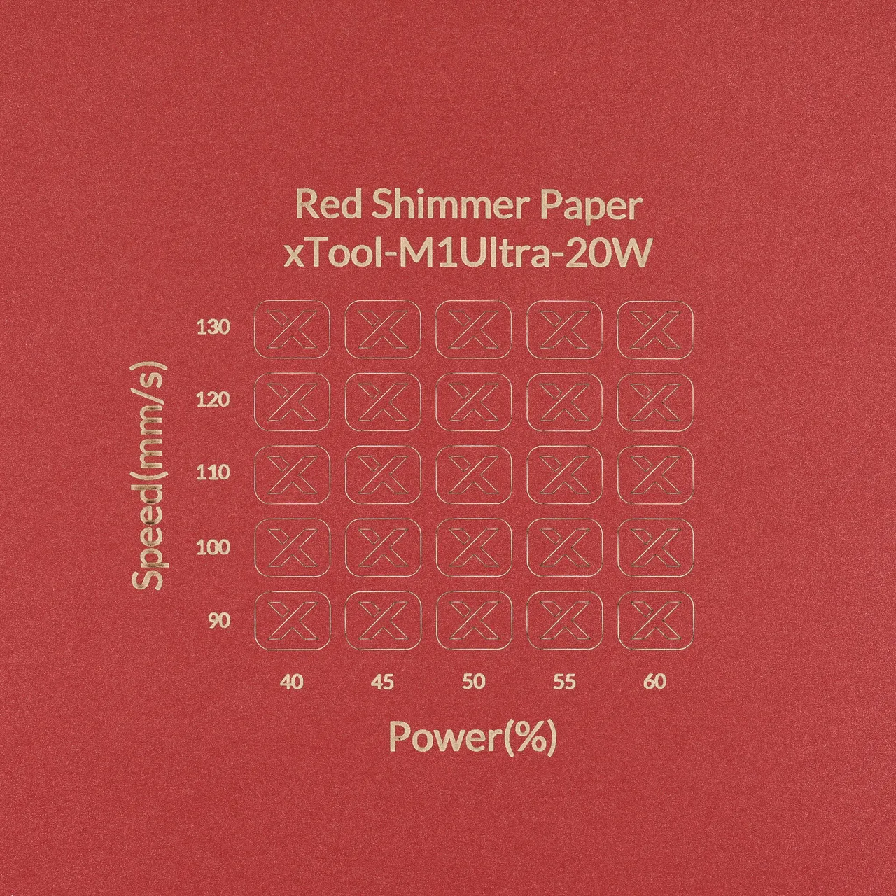 Red Shimmer Paper-7oz(250g) test grid