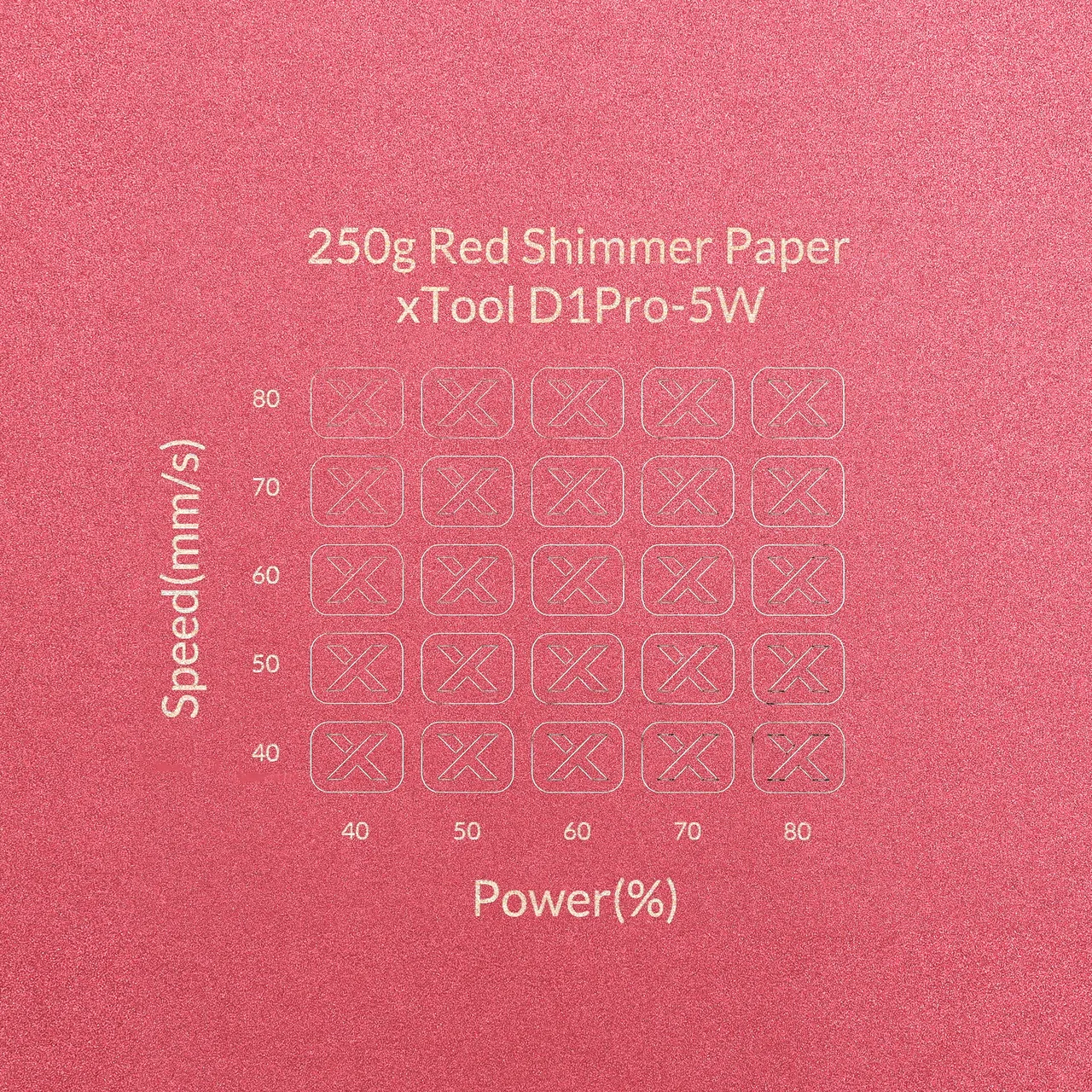 Red Shimmer Paper-7oz(250g) test grid