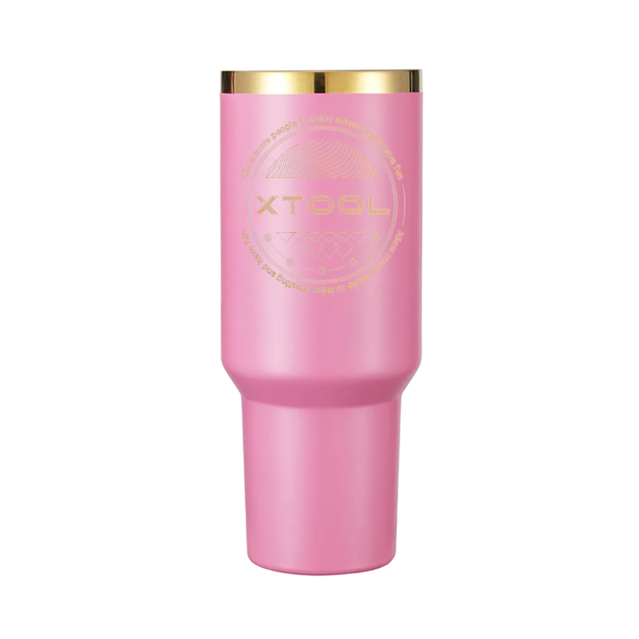 40oz(1183ml) Peony Pink to Gold Tumbler with Removable Handle