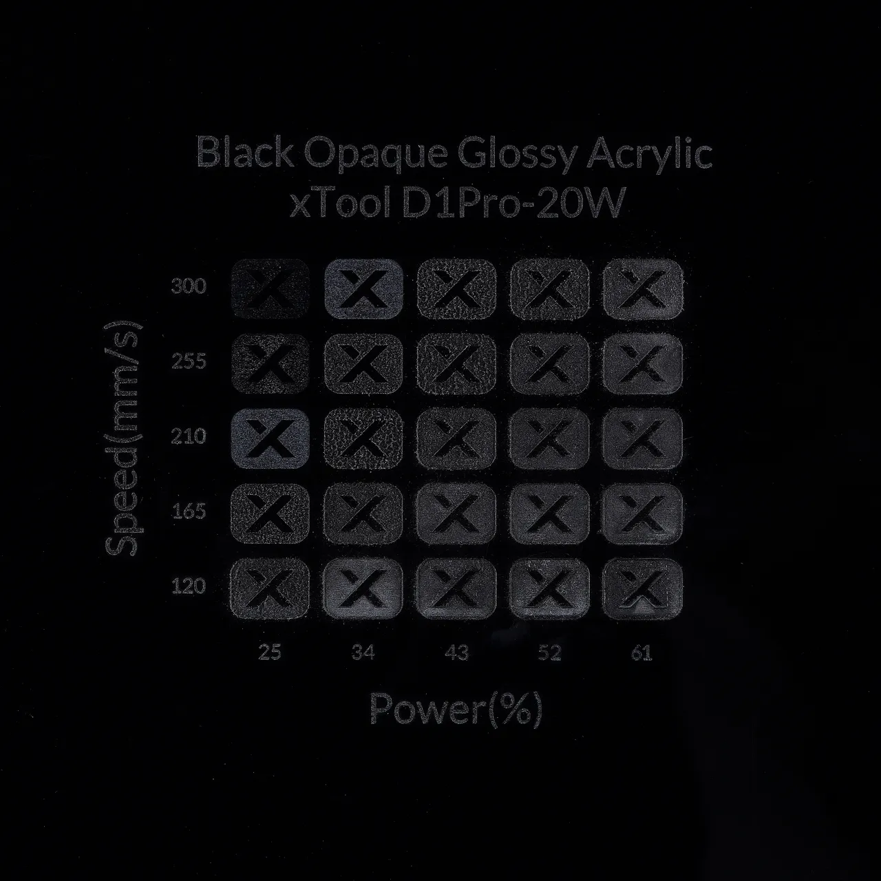 3/64"(1mm) Black Acrylic test grid