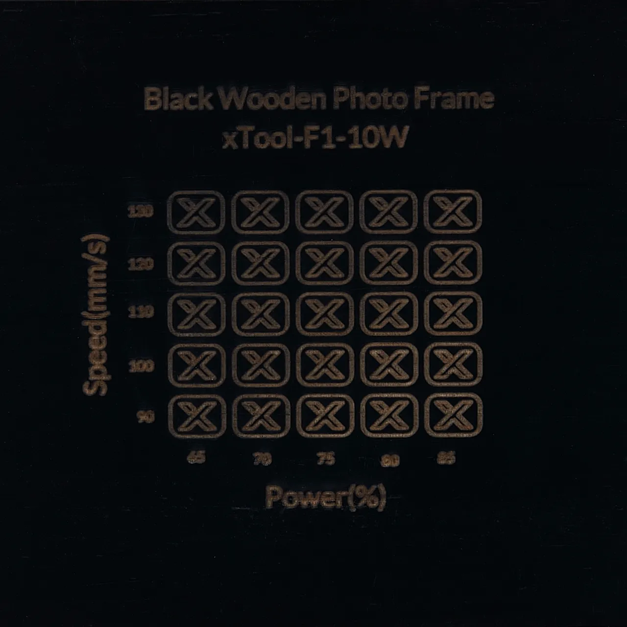 Black Painted Pine Wood test grid
