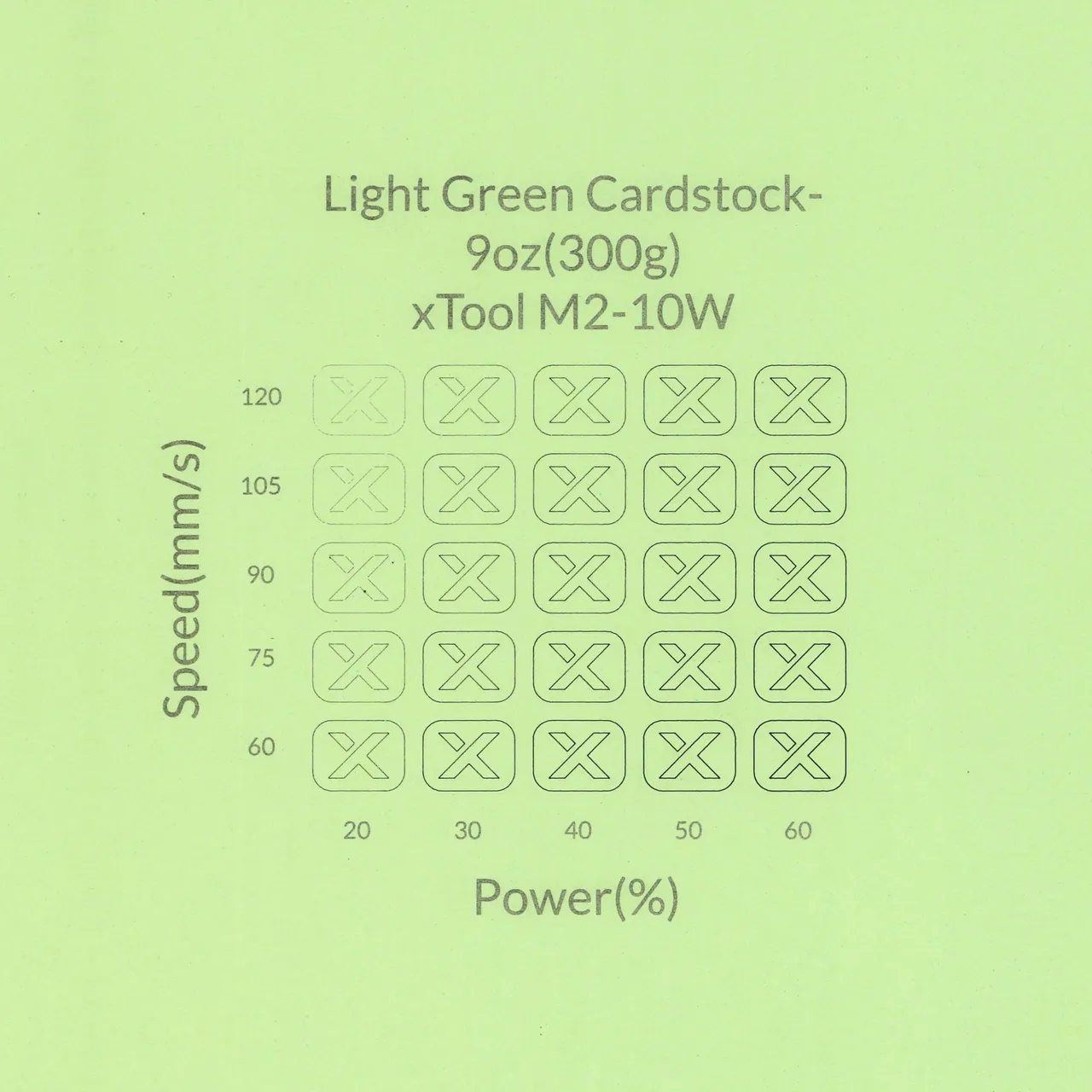Light Green Cardstock-9oz(300g) test grid