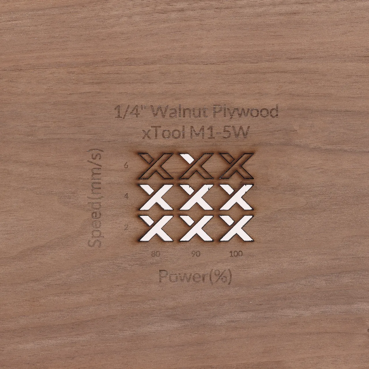 1/4"(6mm) Walnut Plywood test grid