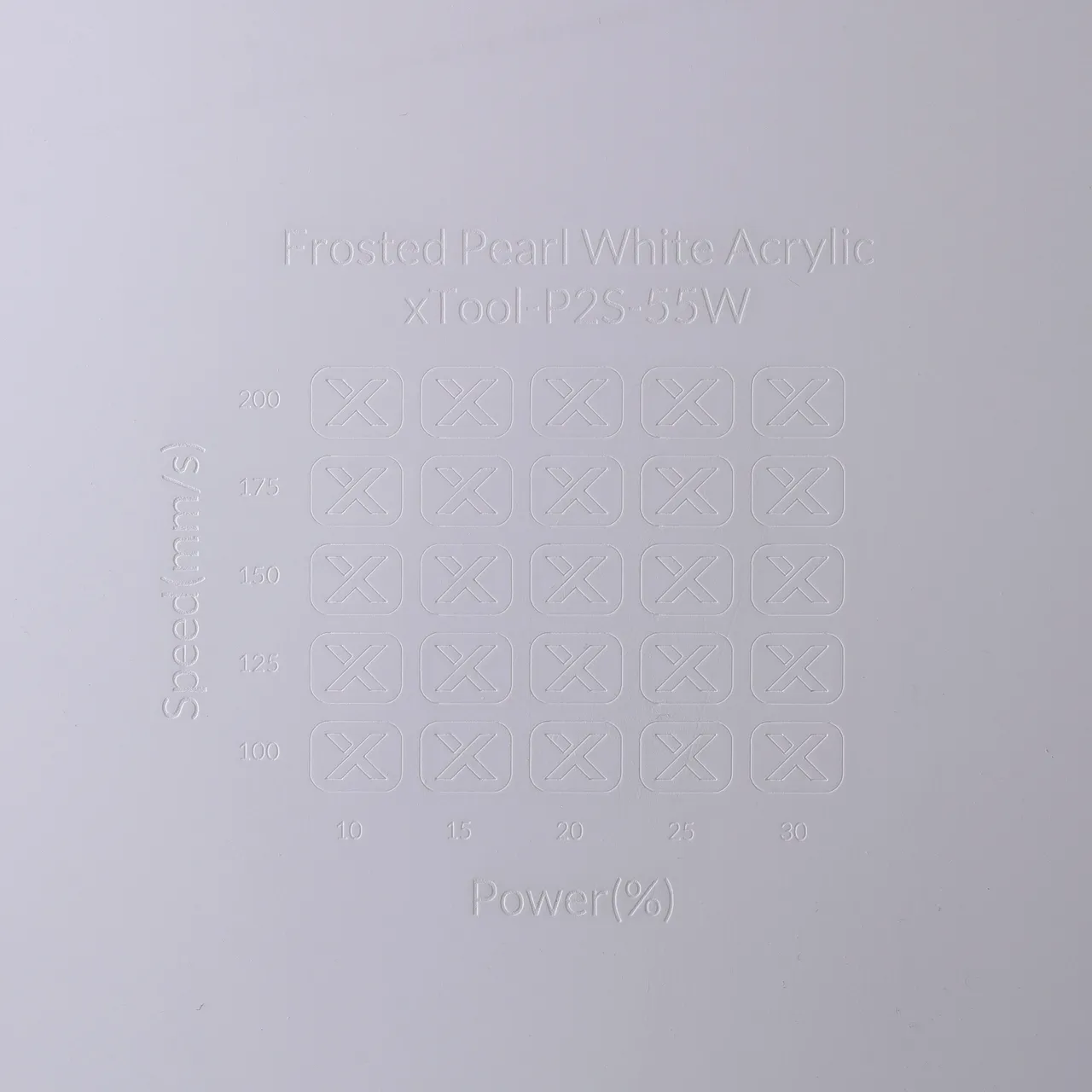 1/8"(3mm) Frosted Pearl White Acrylic test grid