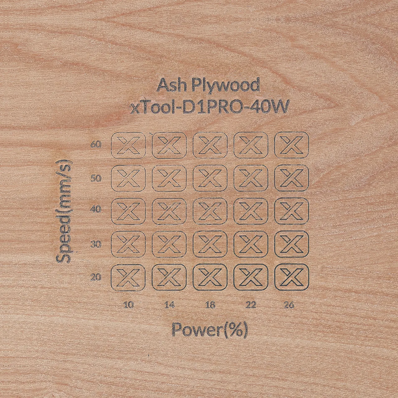 1/8"(3mm) Ash Plywood test grid