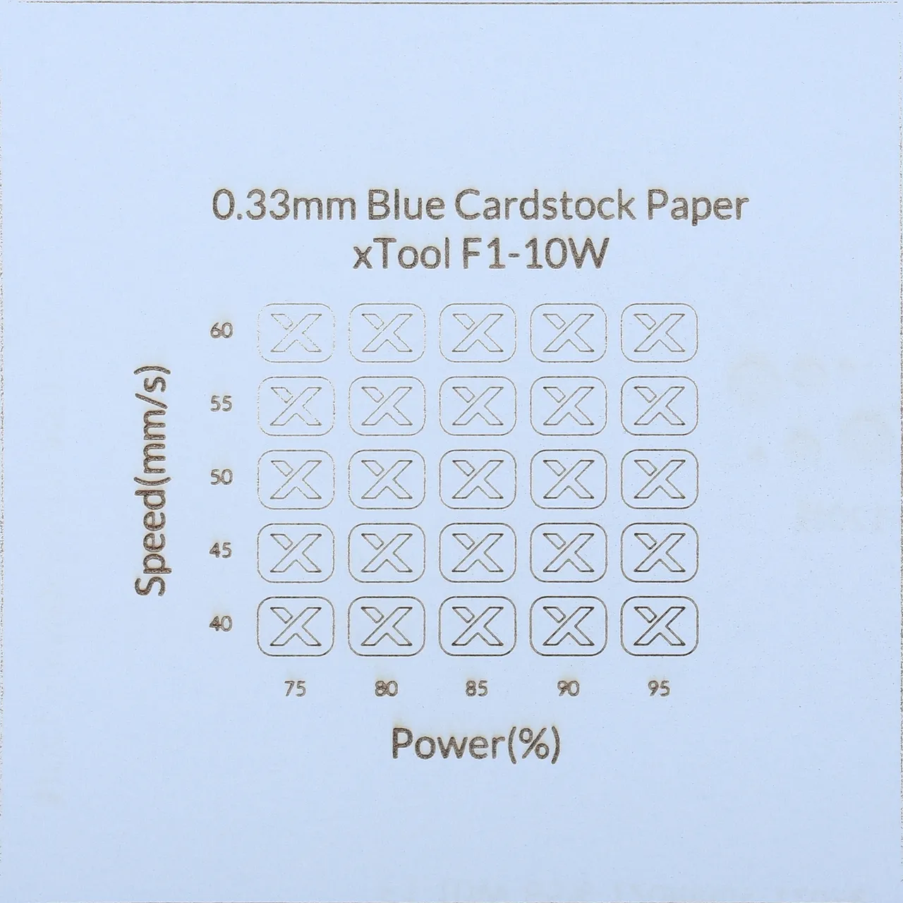 1/77"(0.33mm) Blue Cardstock Paper test grid