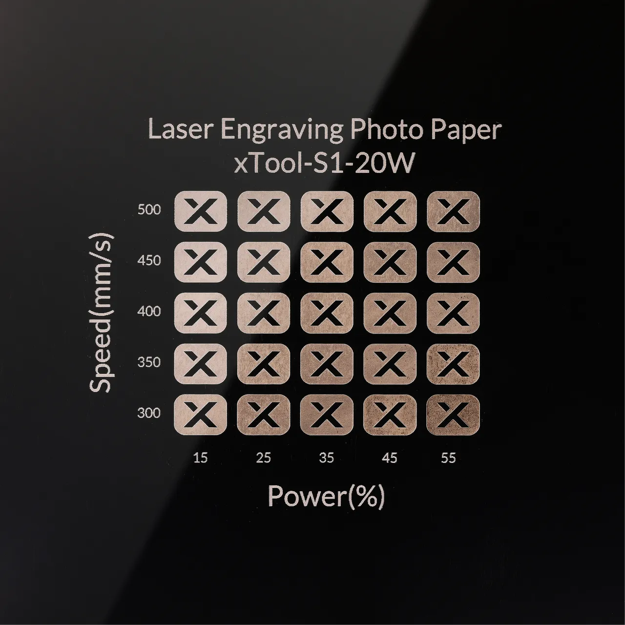 Laser Engraving Photo Paper test grid