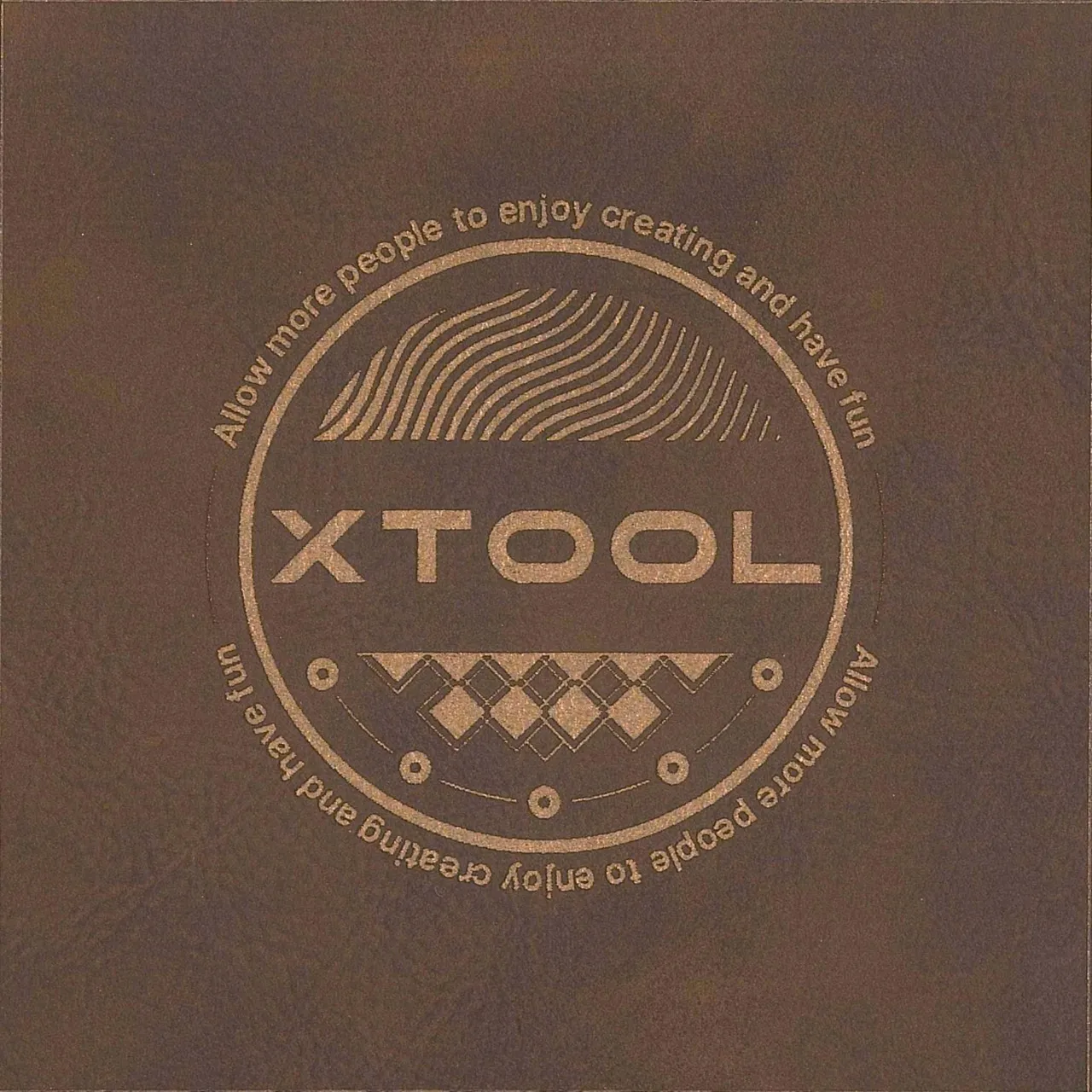 Round Laserable Pu Iron-on Patch-Brown to Gold test grid