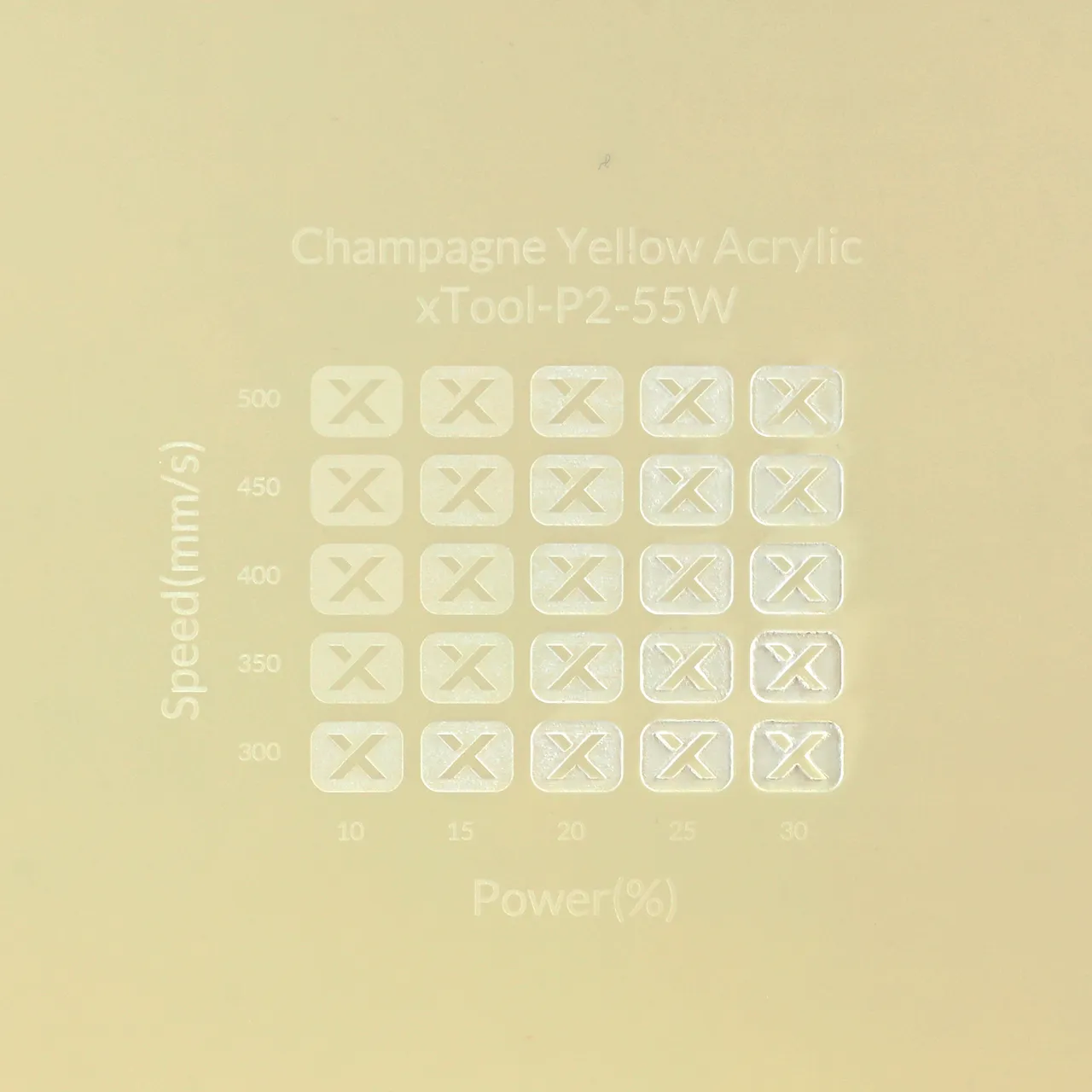 1/8"(3mm) Champagne Yellow Acrylic test grid