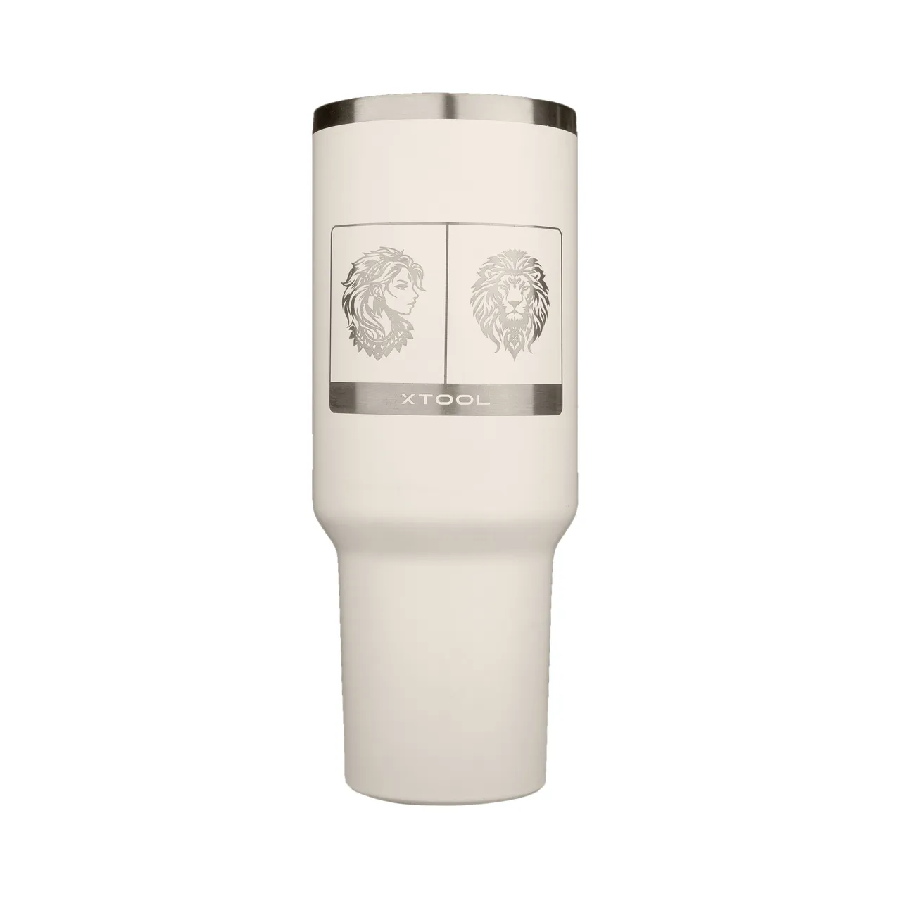 40oz(1183ml) Cream White to Silver Tumbler with Removable Handle test grid
