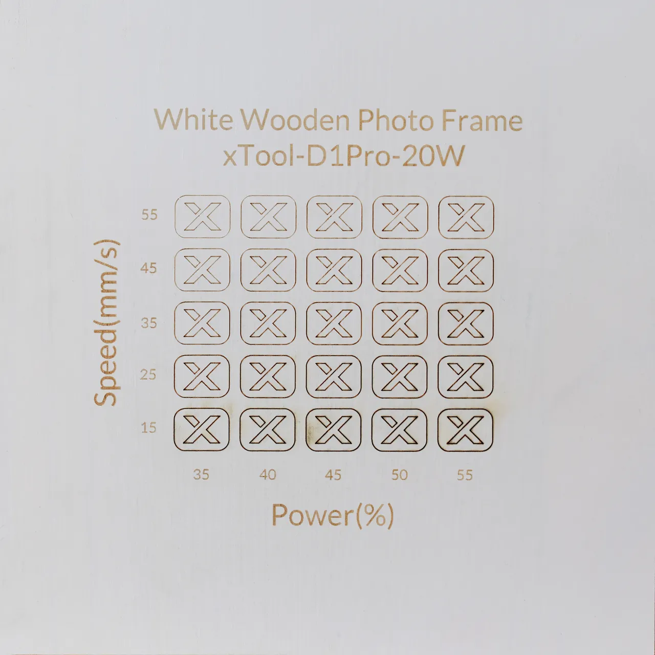 White Painted Pine Wood test grid