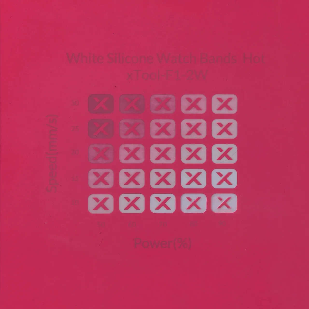 Hot Pink to White Silicone test grid