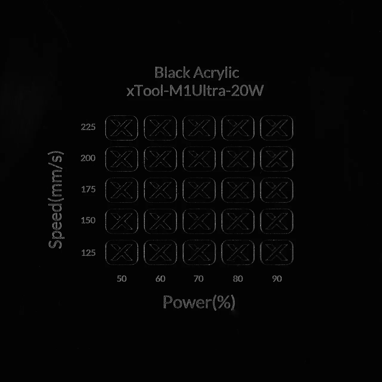 3/64"(1mm) Black Acrylic test grid