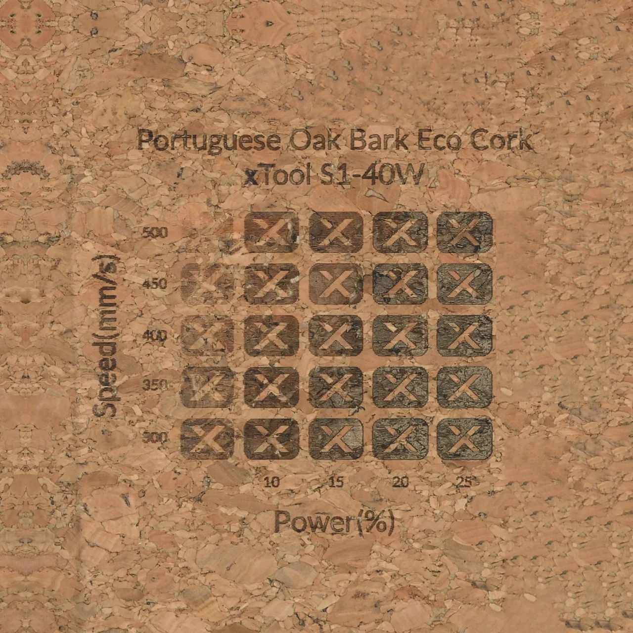 Portuguese Oak Bark Eco Cork test grid