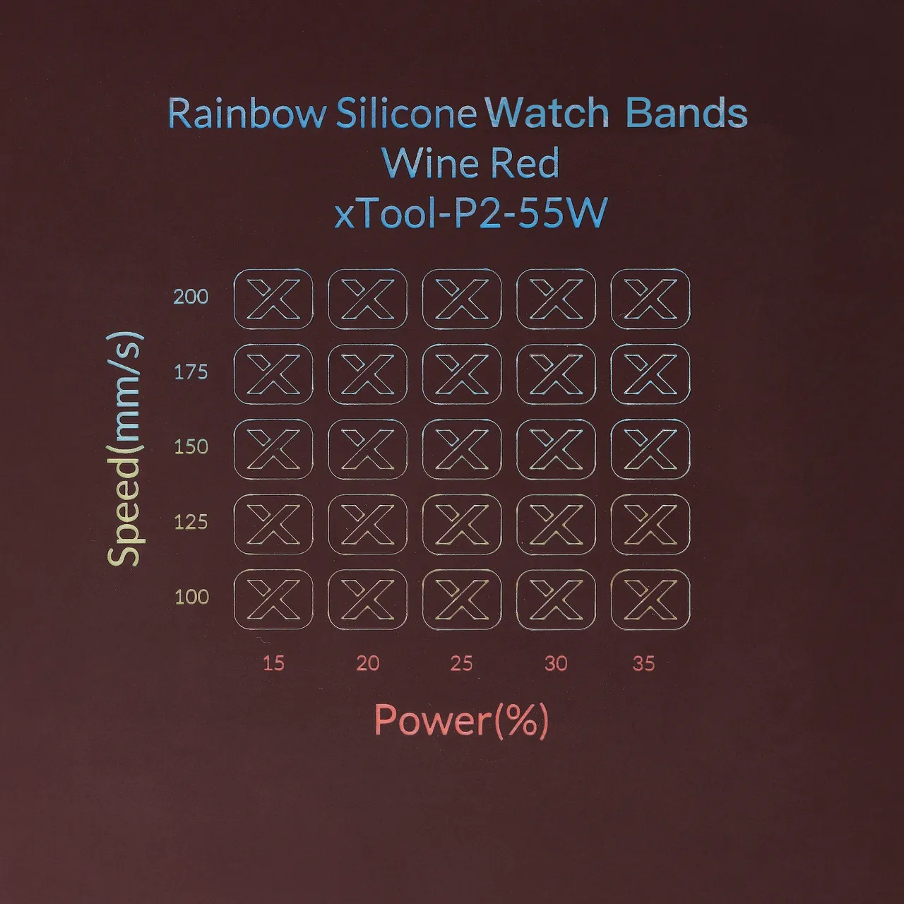Rainbow Silicone Watch Bands Wine Red test grid