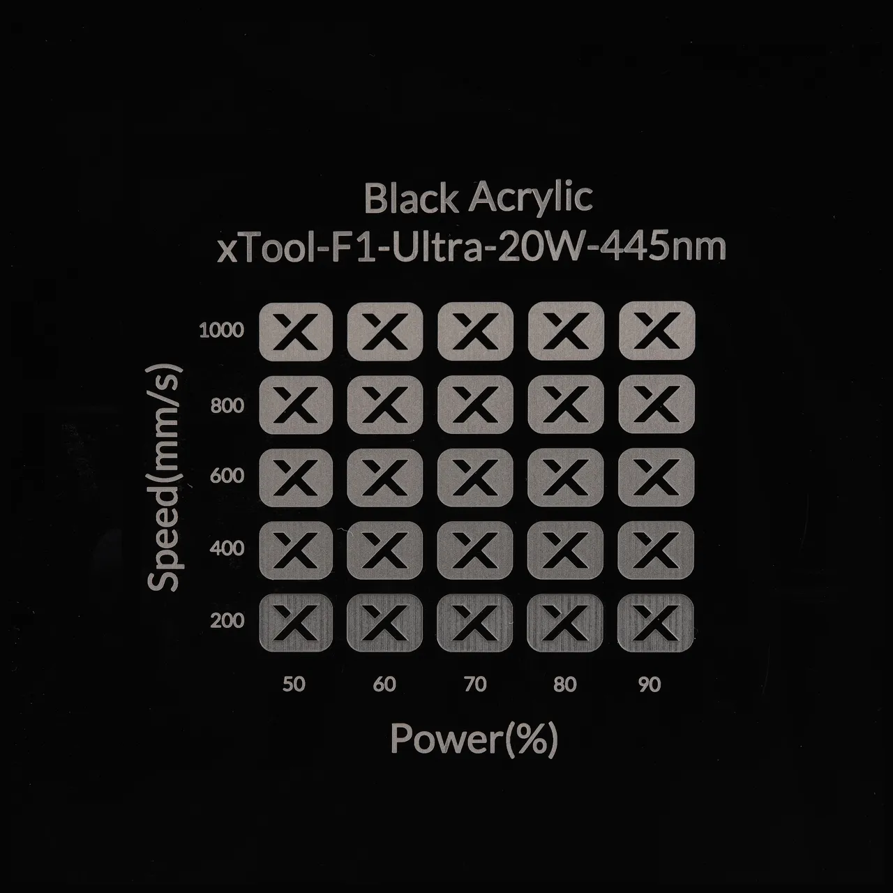 1/4"(6mm) Black Acrylic test grid
