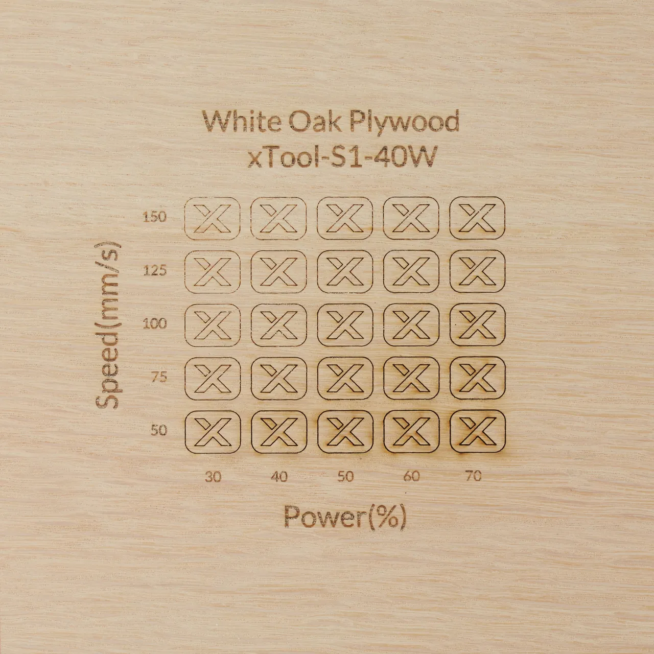 1/8"(3mm) White Oak Plywood test grid