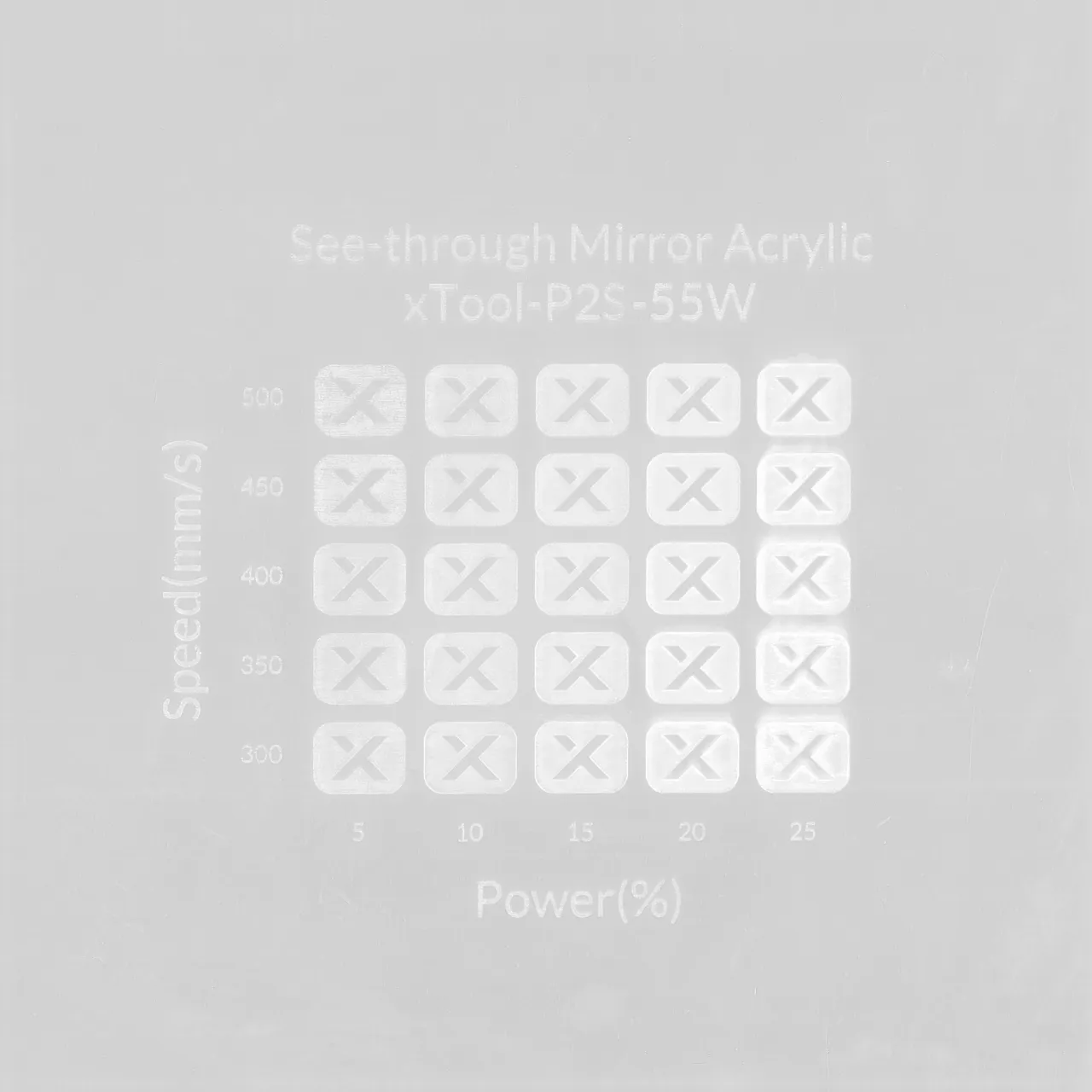 7/64"(2.6mm) See-through Mirror Acrylic test grid
