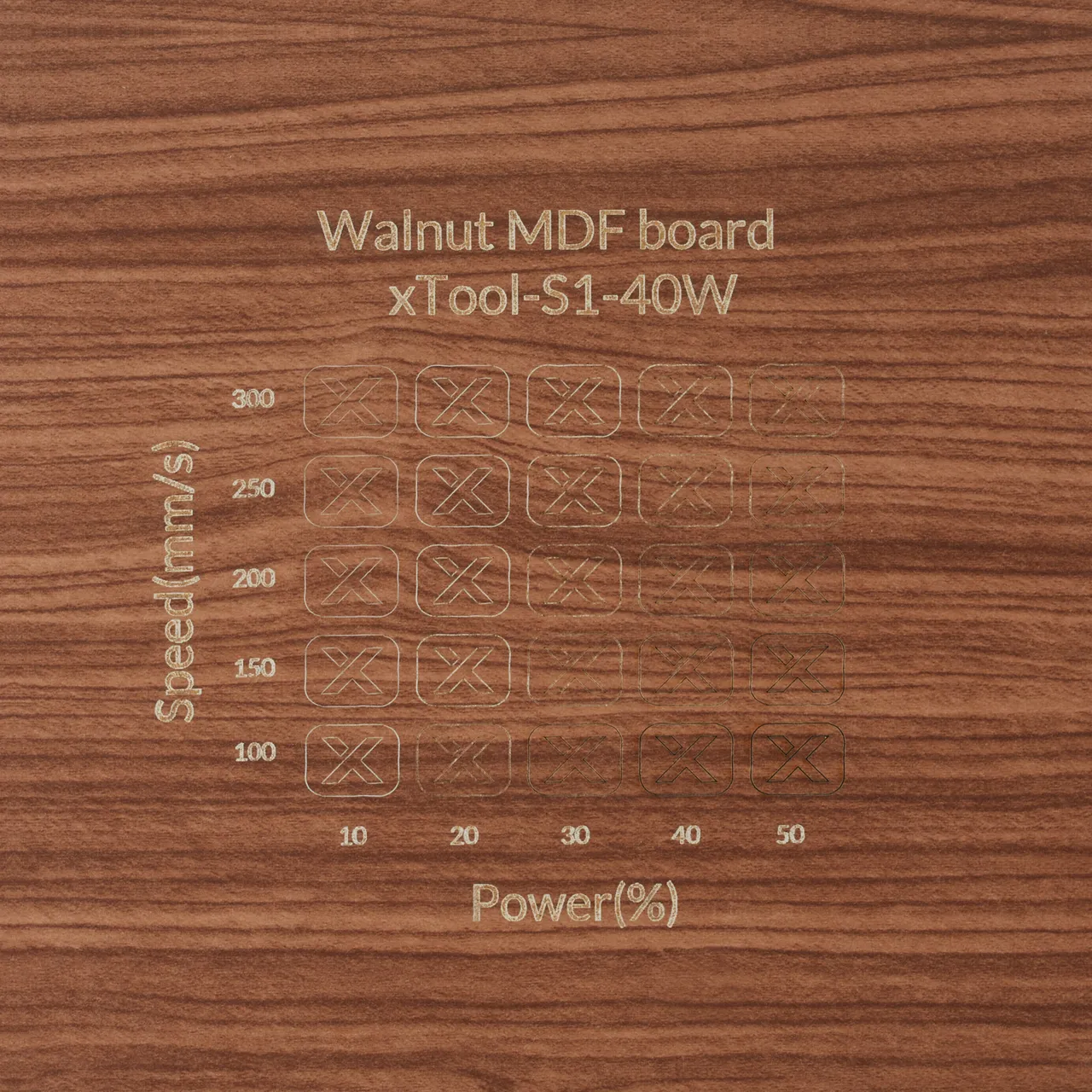 1/8"(3mm) Faux Walnut MDF Board test grid