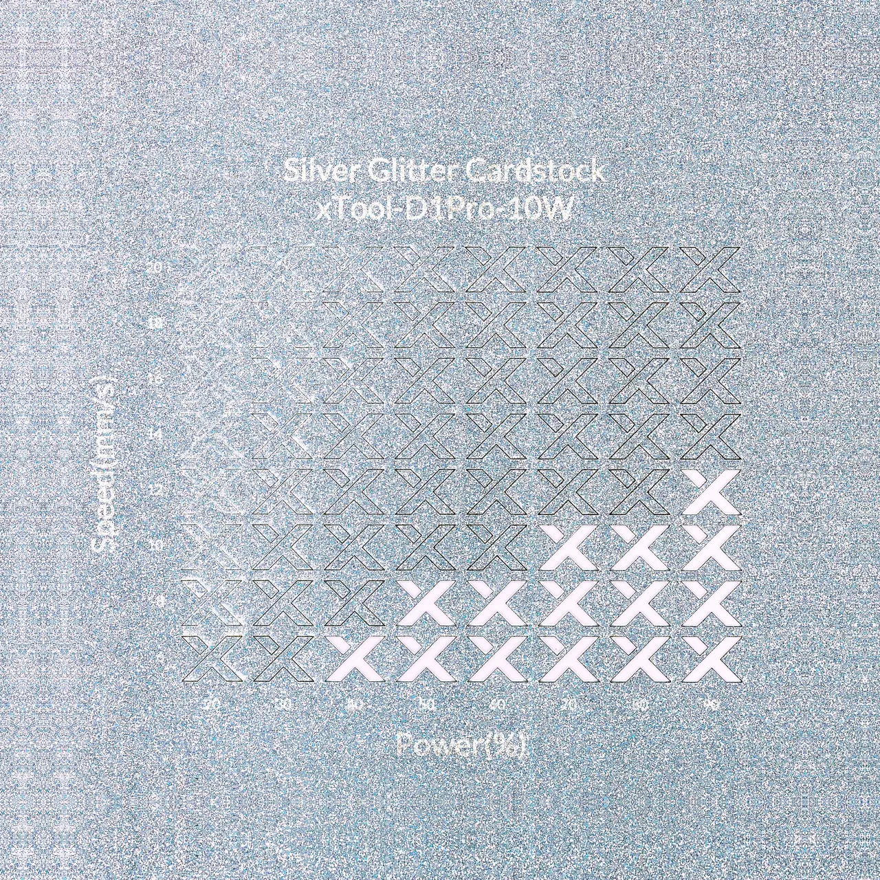 Silver Glitter Cardstock-7oz(250g) test grid